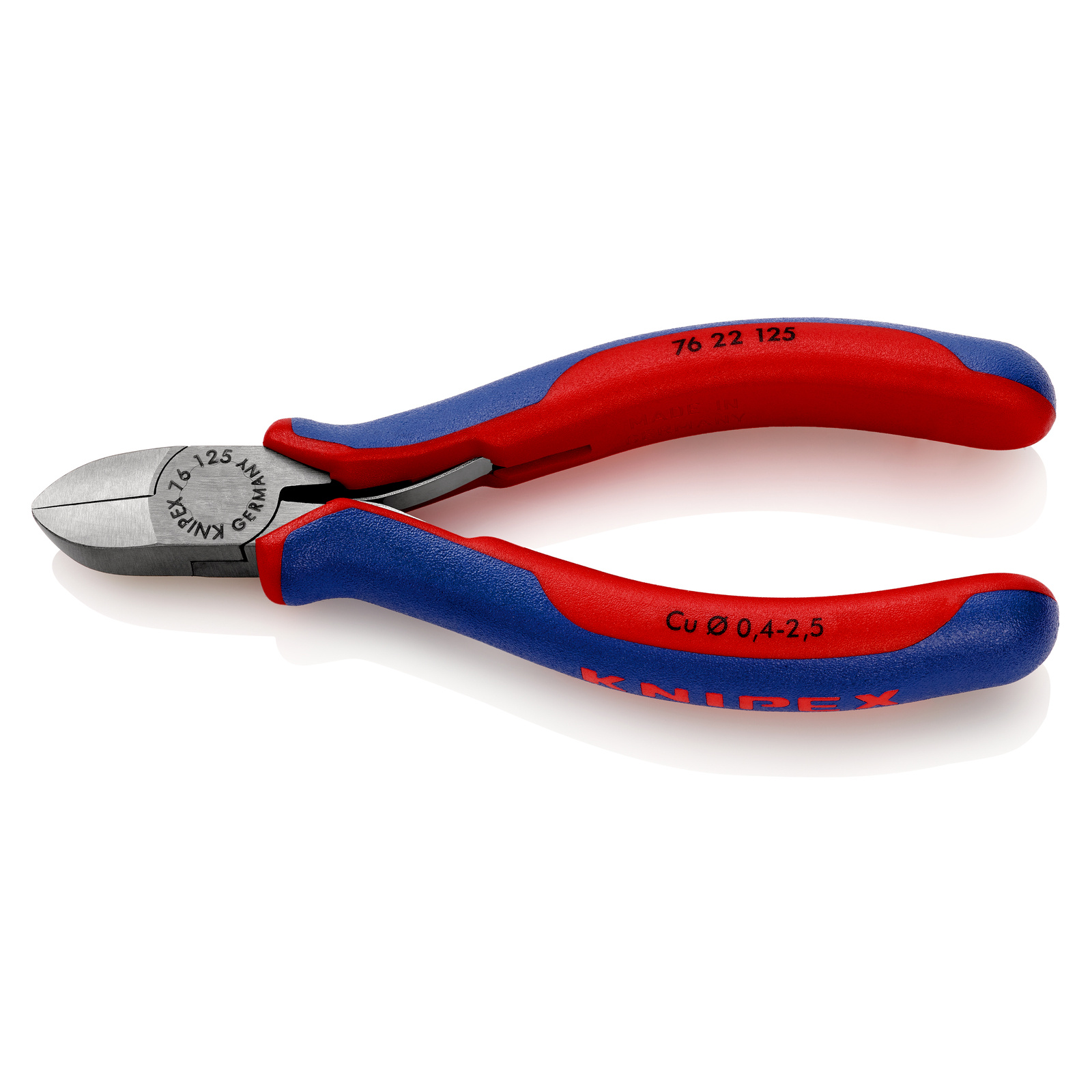 Pince coupante de côté à ras pour électromécanicien 125mm Ressort - Bi-matière KNIPEX - 7622125