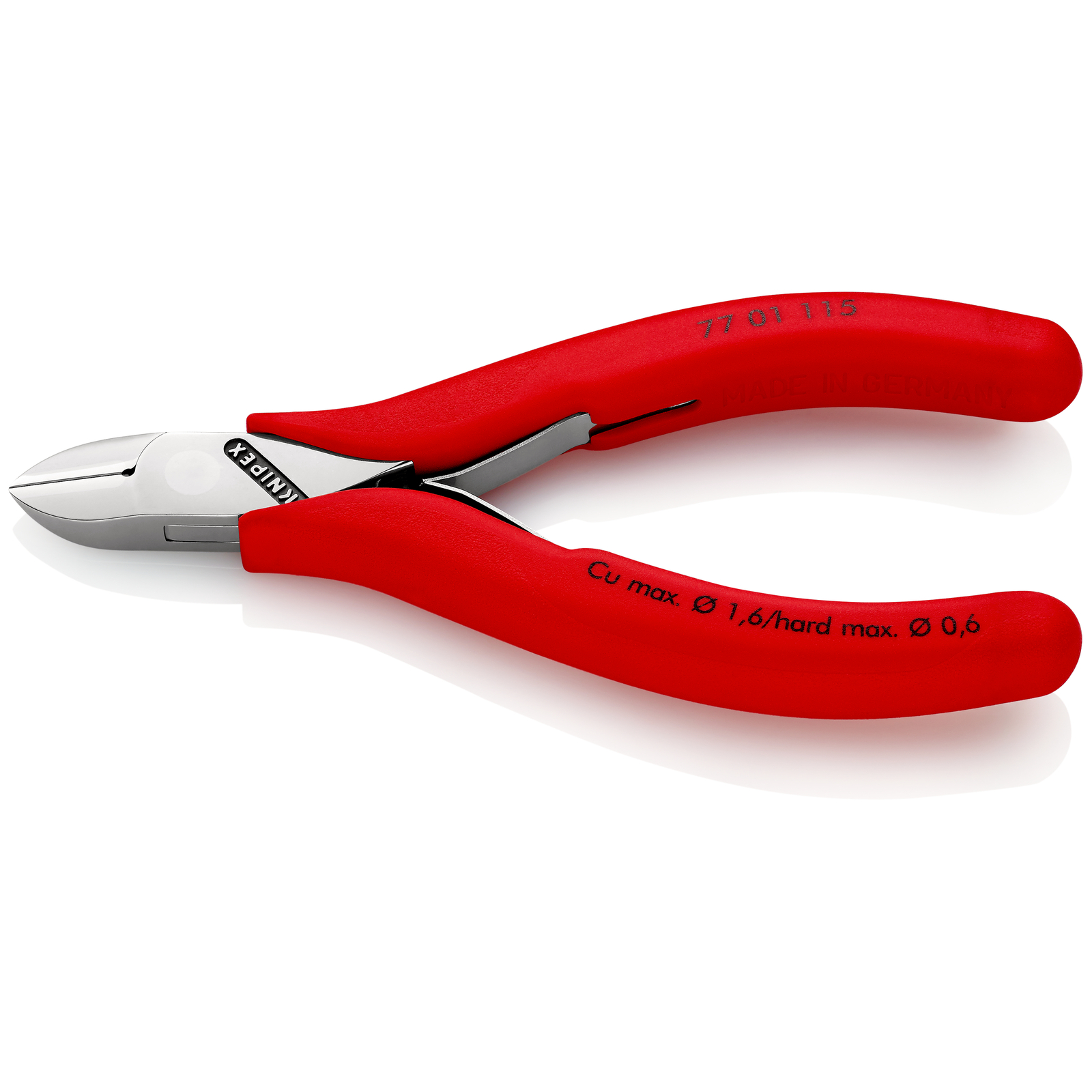 Pince coupante de côté de précision petit biseau 115mm - Ressort - PVC KNIPEX - 7701115