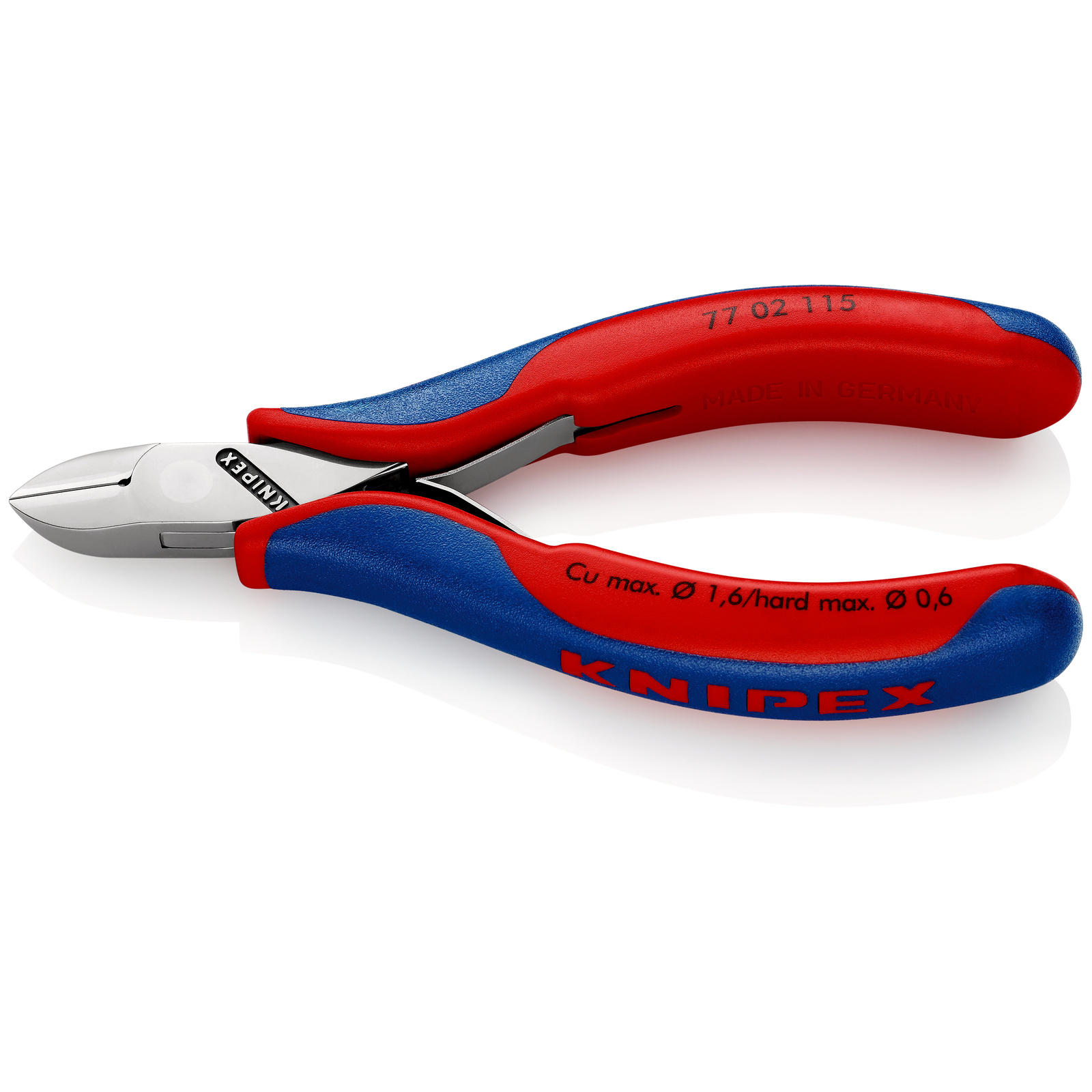 Pince coupante de précision petit biseau 115mm - Ressort - Bi-matière - SC KNIPEX - 7702115SB
