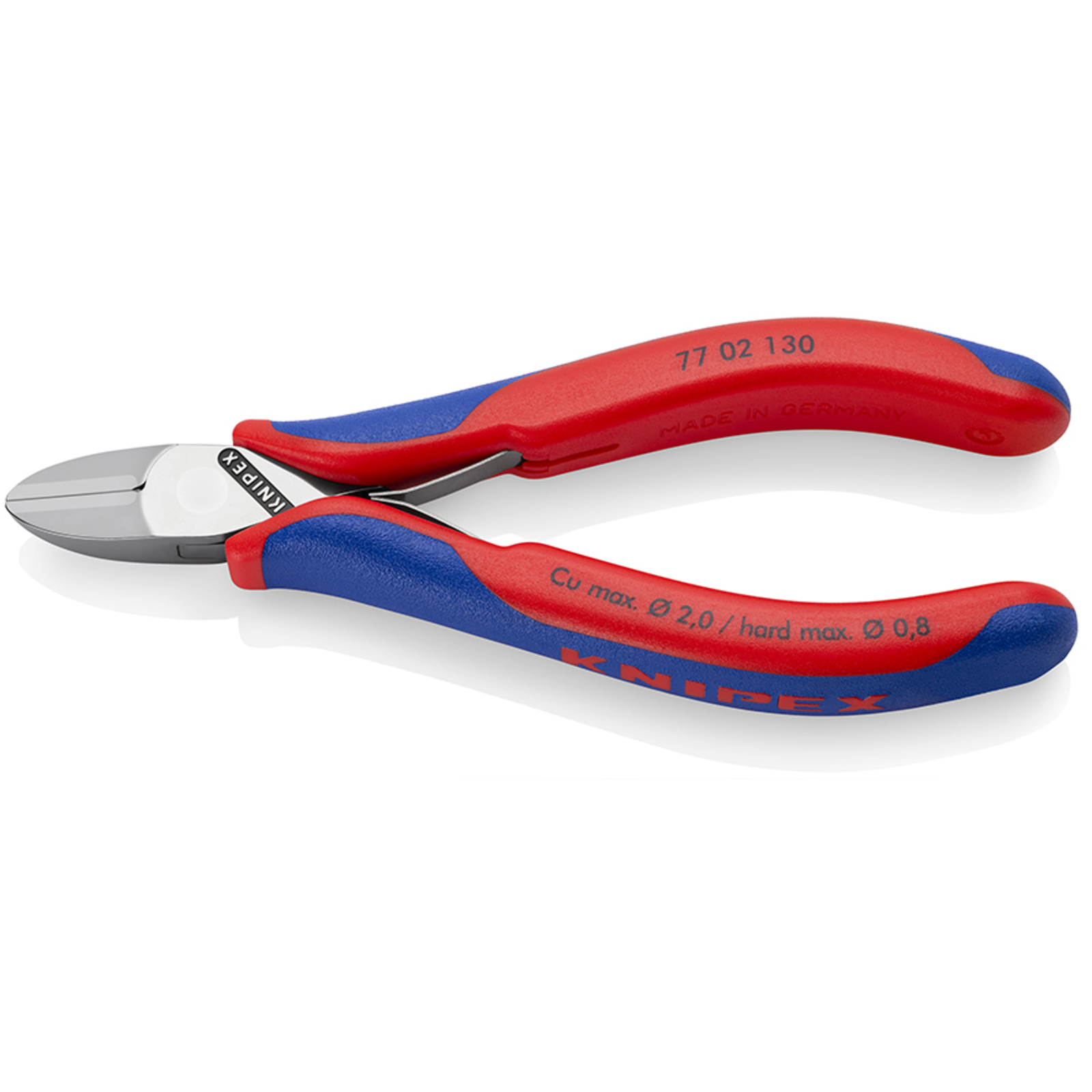 Pince coupante électronique petit biseau 130mm - Ressort - Gainage bi-matière KNIPEX - 7702130