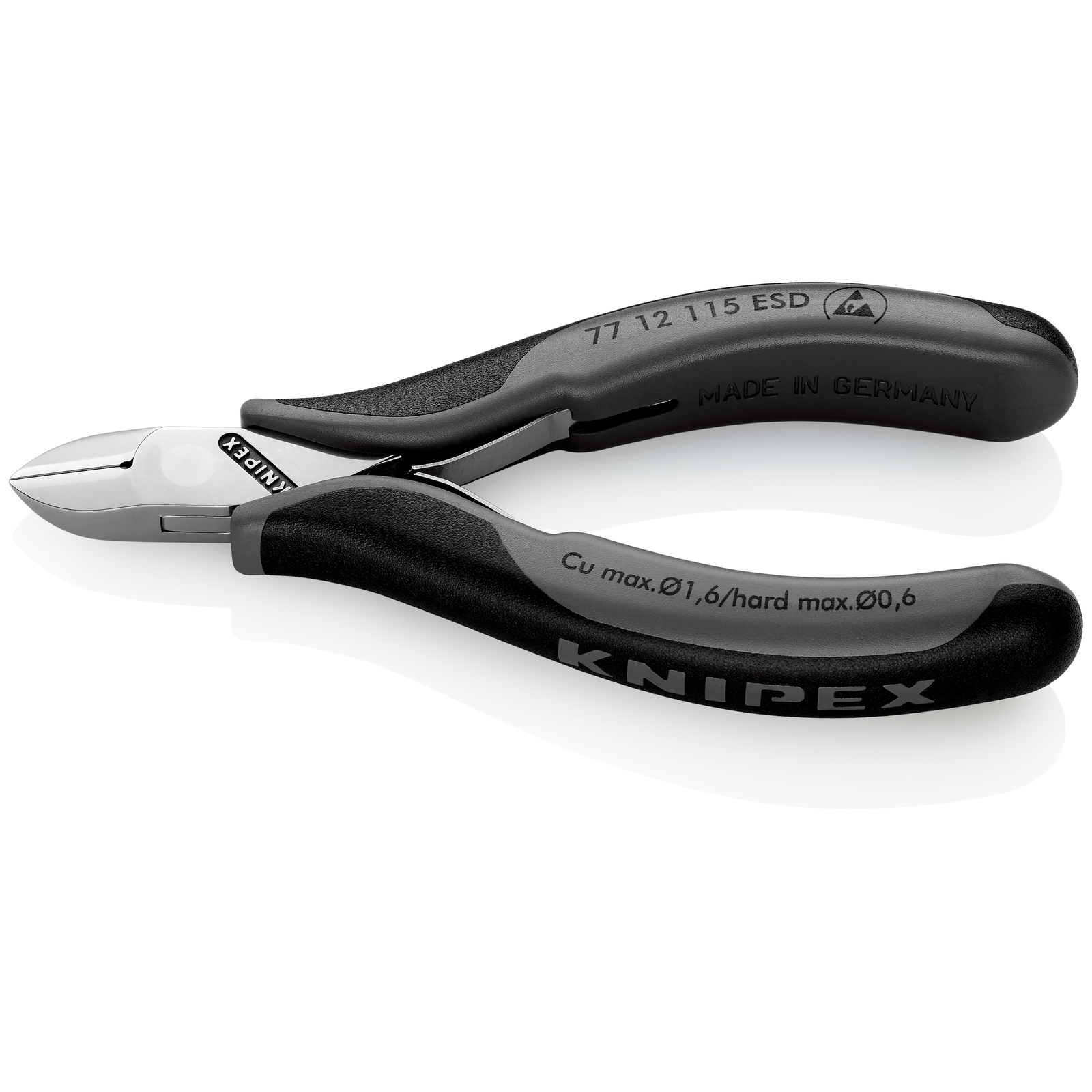 Pince coupante de précision petit biseau 115mm Serre-fils - Ressort - Bimat ESD KNIPEX - 7712115ESD