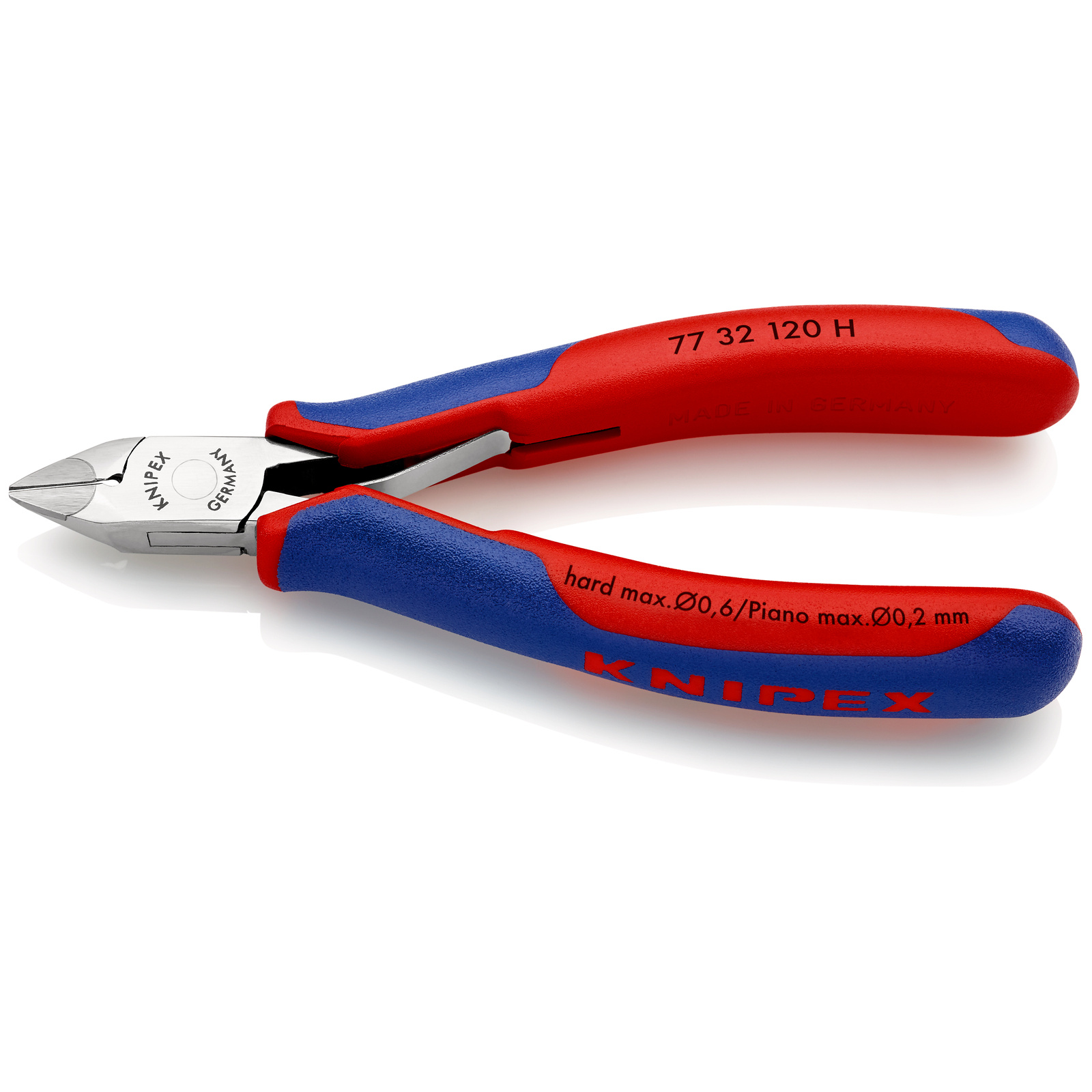 Pince coupante de précision tranchants au carbure 120mm - Bi-matière KNIPEX - 7732120H