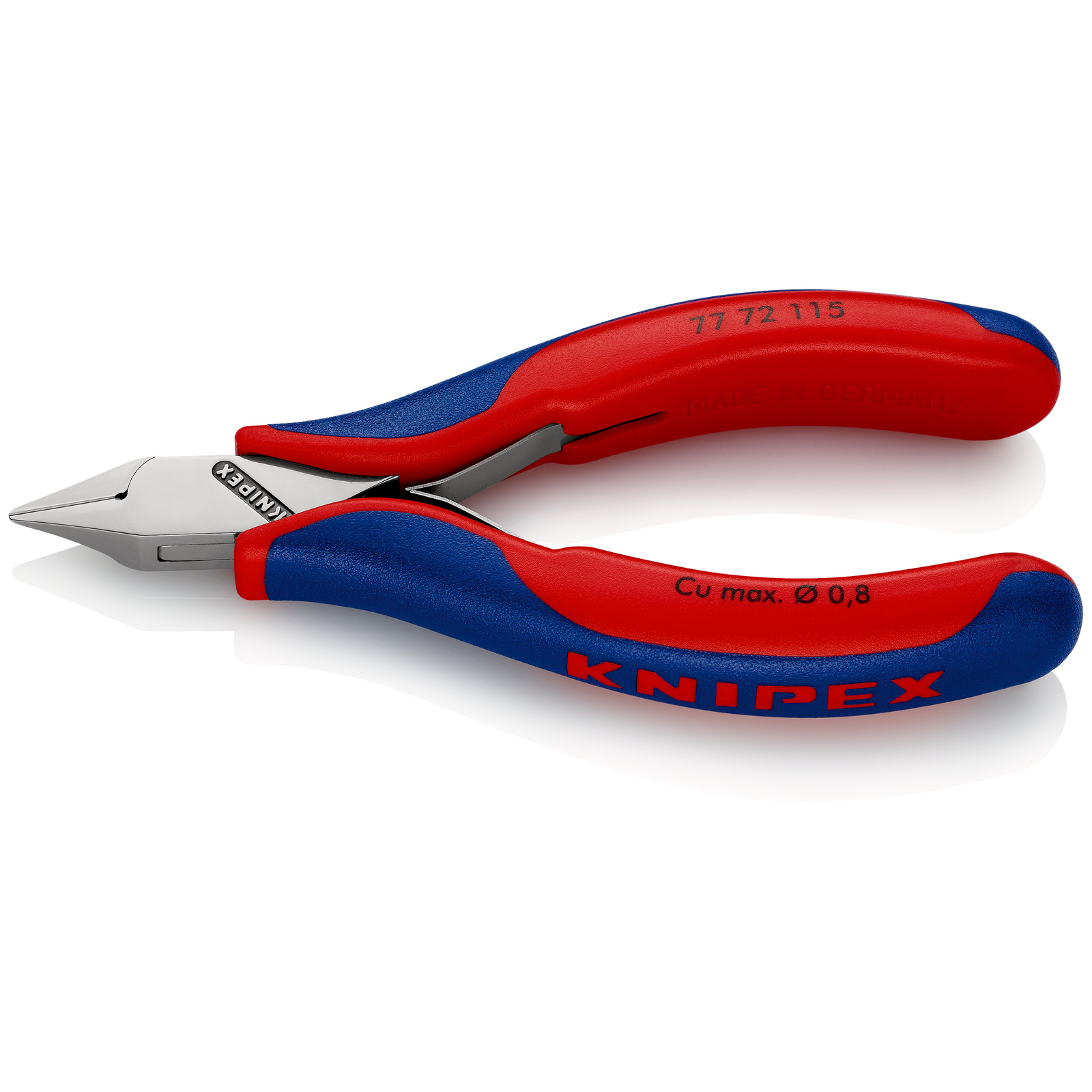 Pince coupante tête pointue miniature petit biseau 115mm - Ressort - Bi-matière KNIPEX - 7772115
