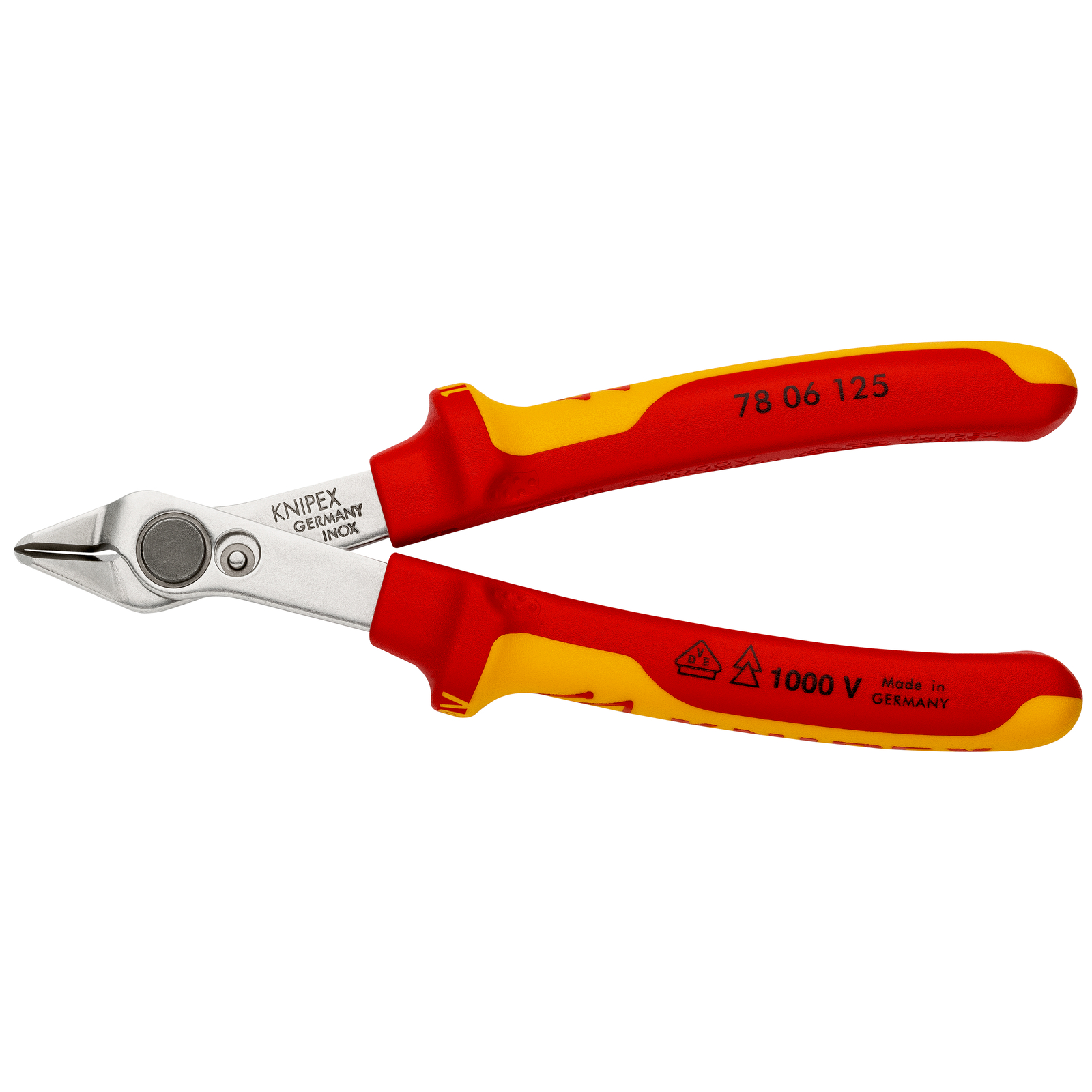 Pince coupante de coté Super Knips 125mm - Bi-matière - Chromée - 1000V KNIPEX - 7806125