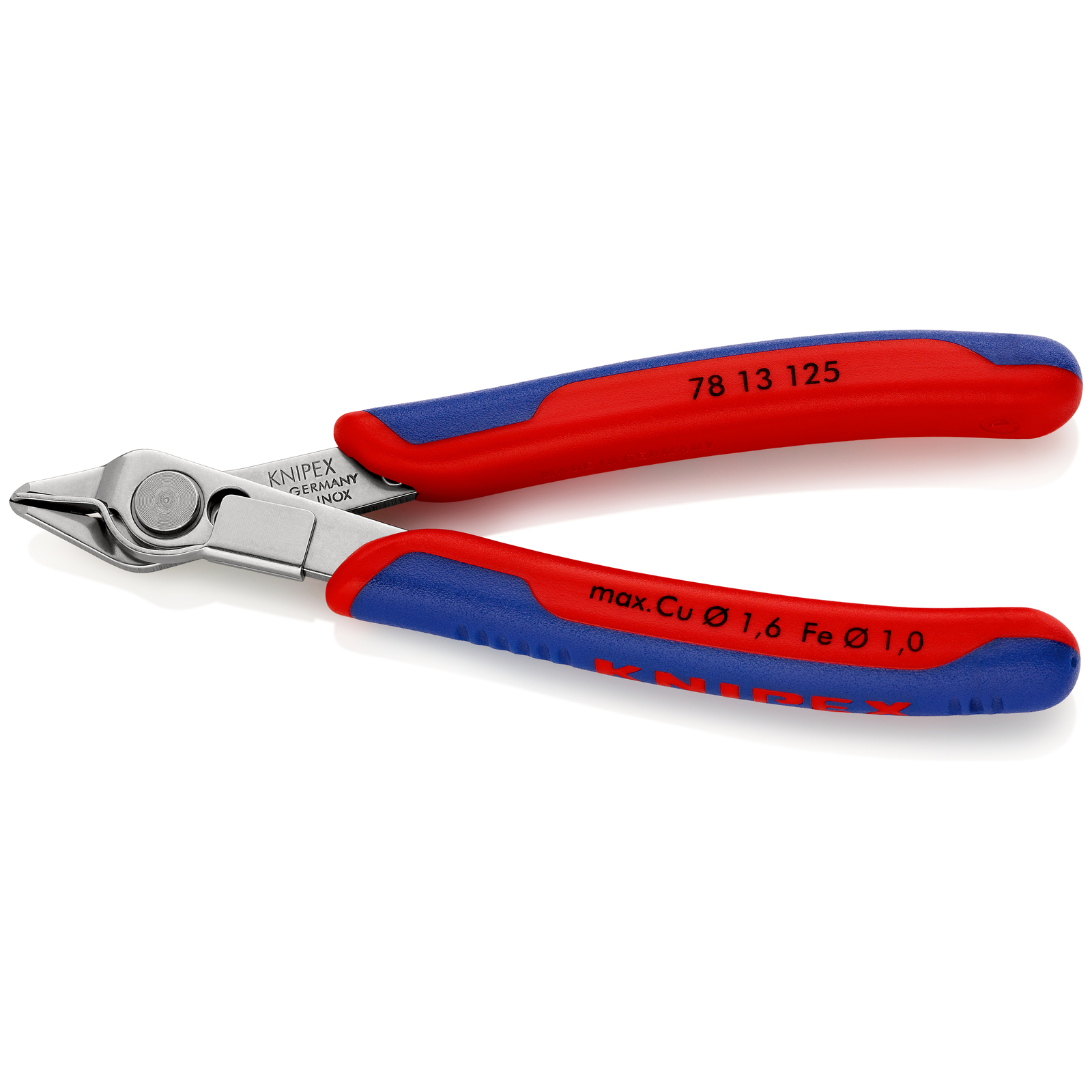 Pince coupante Super Knips 125mm Ressort - Bi-matière - Serre-Fils - Inox - SC KNIPEX - 7813125SB