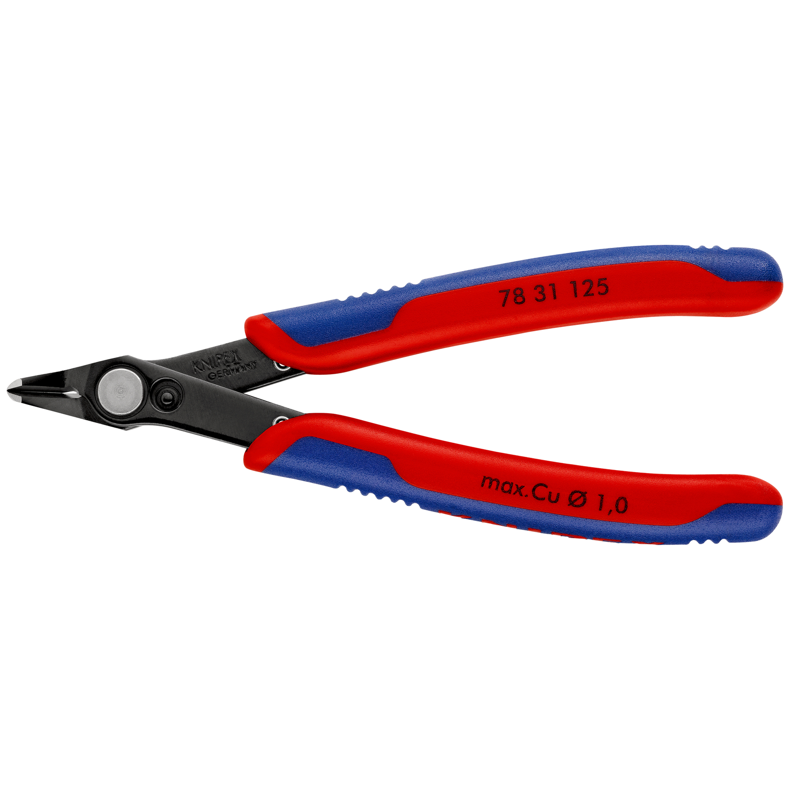 Pince coupante de précision Super Knips 125mm Tête étroite Ressort Bi-matière KNIPEX - 7831125