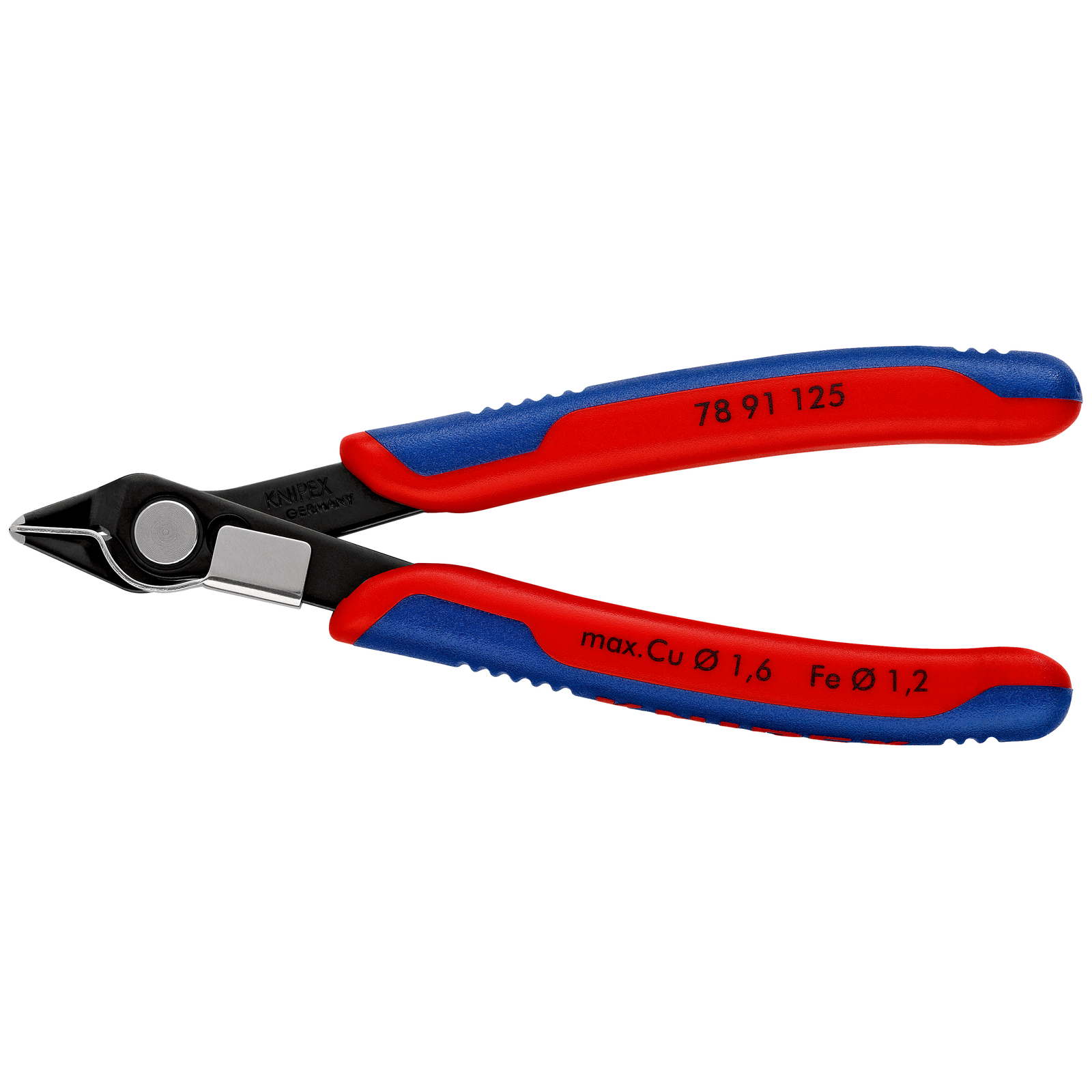 Pince coupante Super Knips petit biseau 125mm Ressort - Serre-fils - Bi-matière KNIPEX - 7891125