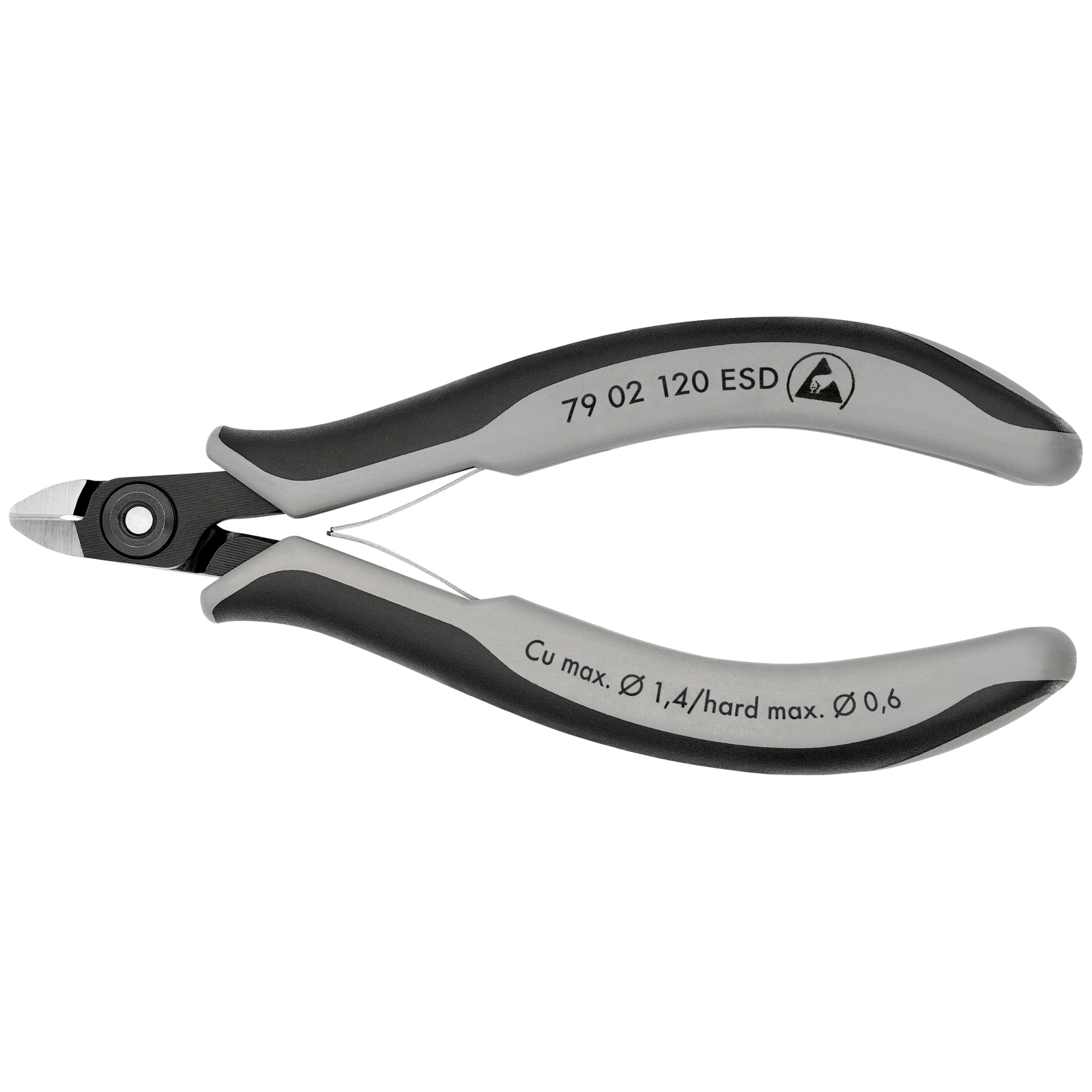 Pince coupante de précision petit biseau 120mm - Ressort - Bi-matière - ESD KNIPEX - 7902120ESD
