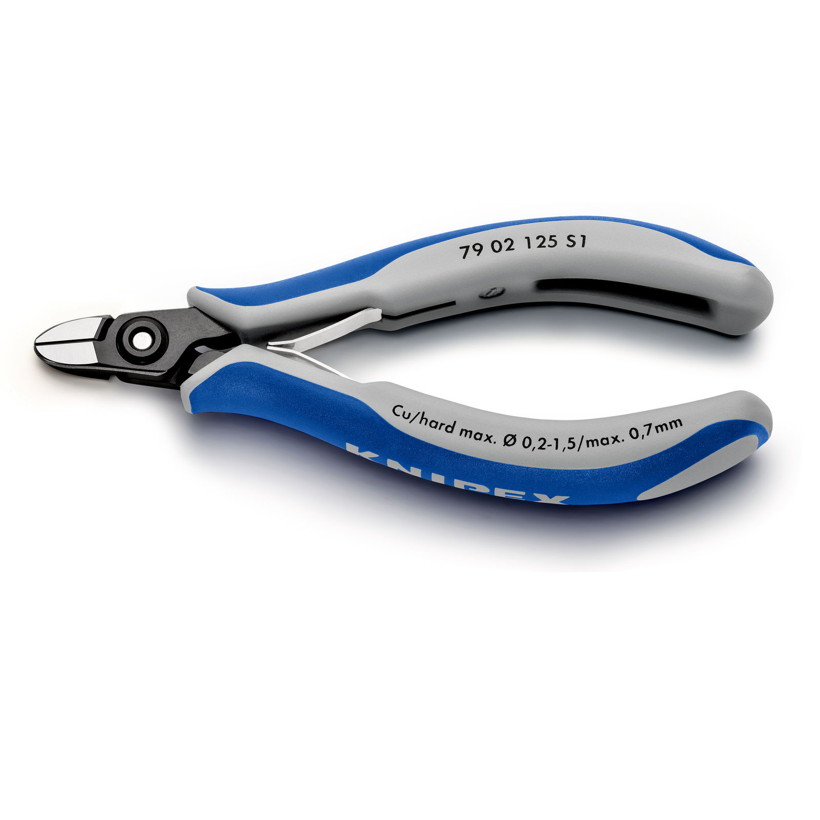 Pince coupante de coté de précision avec arêtes arrondies - 125mm - Bi-matière KNIPEX - 7902125S1