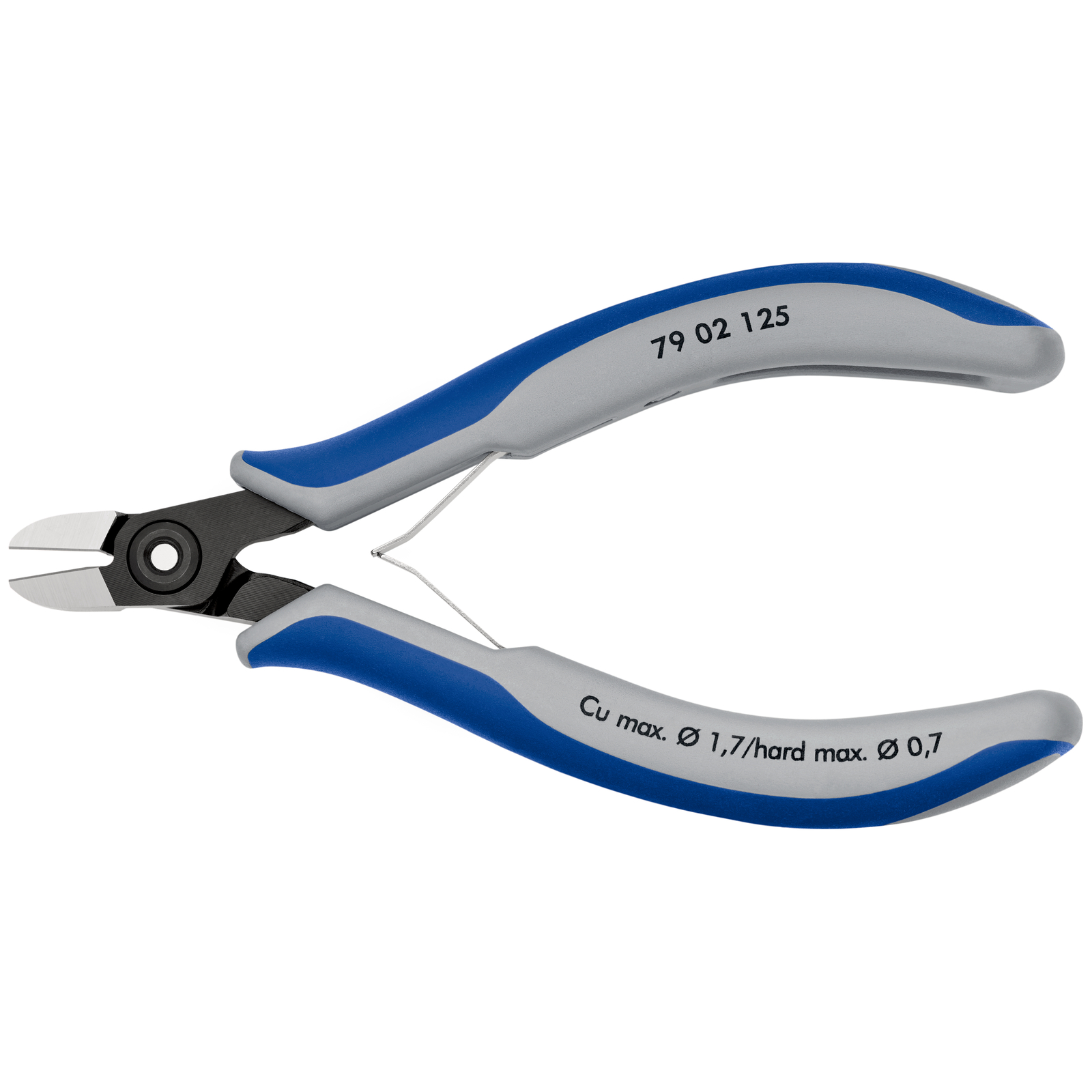 Pince coupante de précision petit biseau 125mm - Ressort - Bi-matière KNIPEX - 7902125