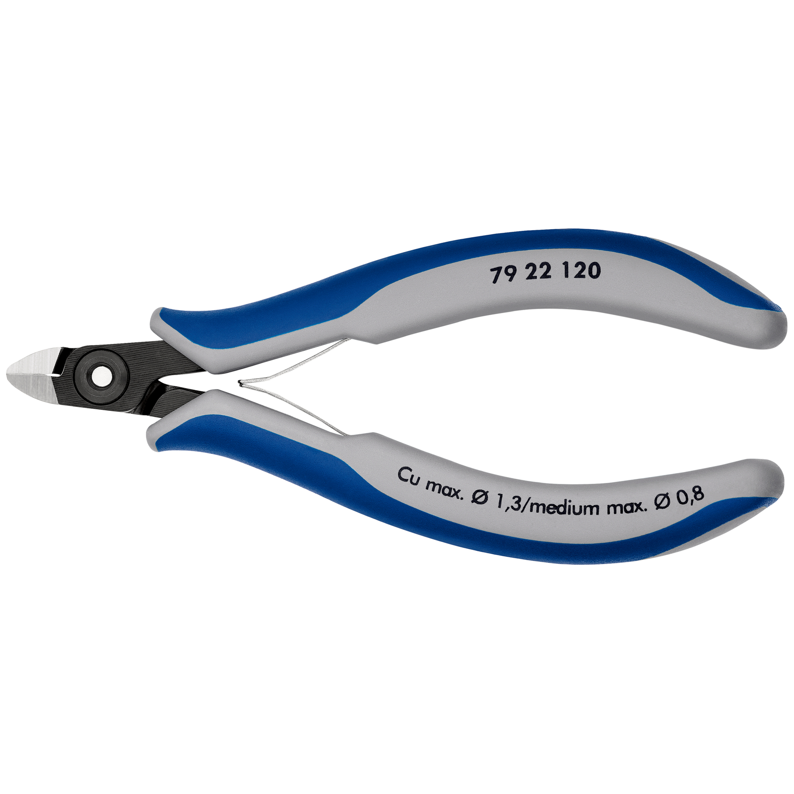 Pince coupante de précision sans biseau 120mm- Ressort - Bi-matière KNIPEX - 7922120