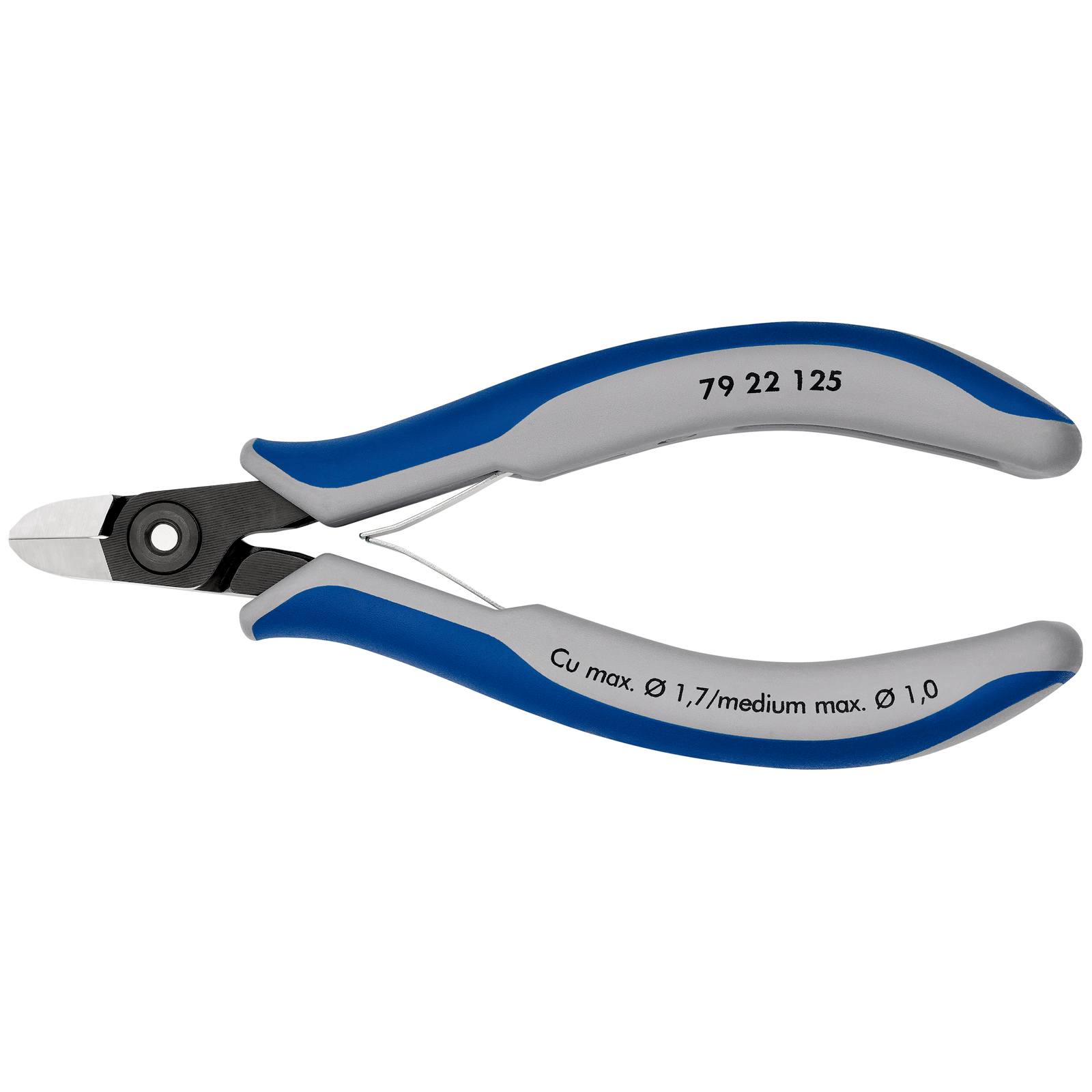 Pince coupante de précision sans biseau 125mm - Ressort - Bi-matière KNIPEX - 7922125