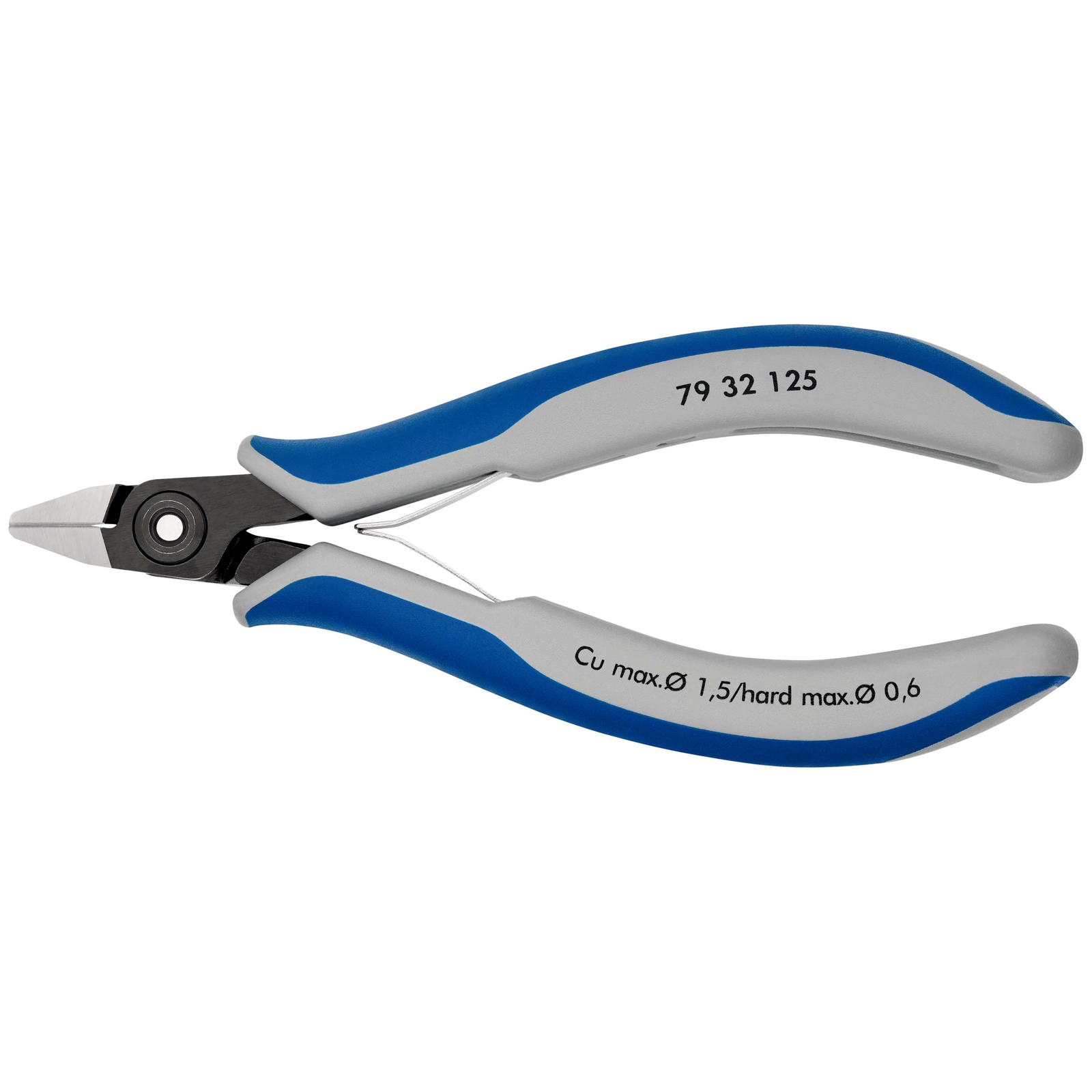 Pince coupante tête pointue petit biseau 125mm - Ressort - Gainage bi-matière KNIPEX - 7932125