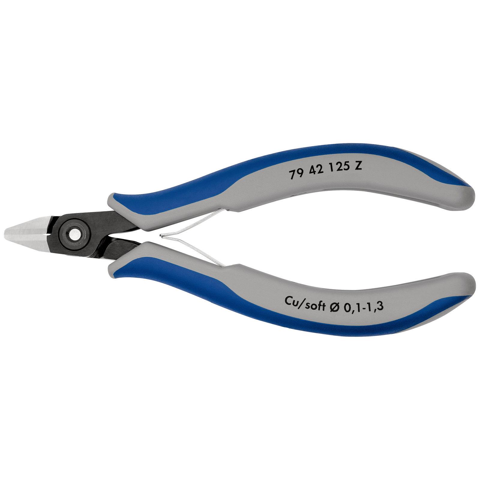 Pince coupante tête pointue coupe à ras 125mm - Ressort - Bi-matière KNIPEX - 7942125Z