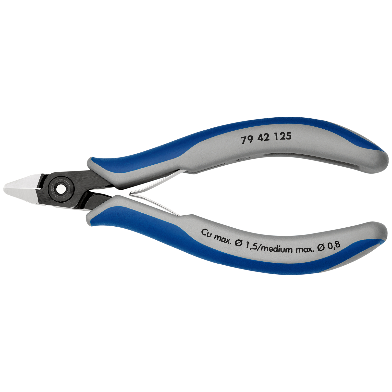 Pince coupante tête pointue petit biseau 125mm - Ressort - Bi-matière KNIPEX - 7942125
