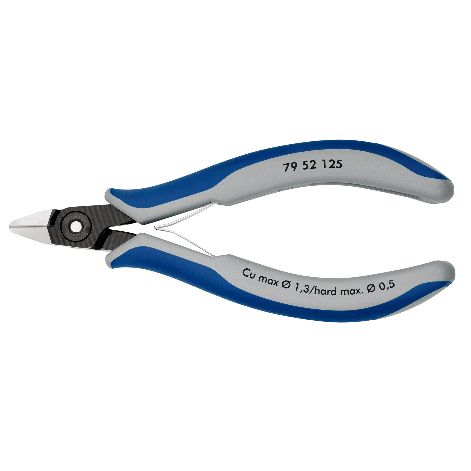 Pince coupante tête pointue petit biseau 125mm Ressort Bi-matière Serre-fils KNIPEX - 7952125