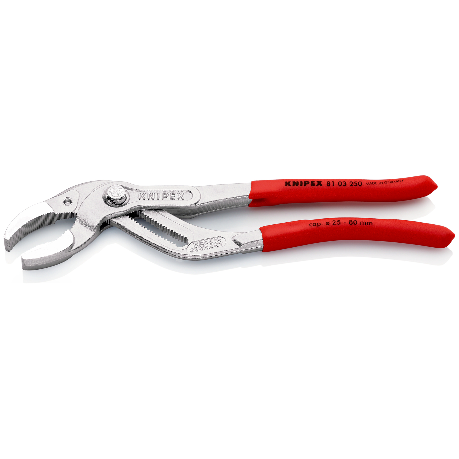 Pince pour siphons et connecteurs 250mm - Gainage PVC - Chromée - SC KNIPEX - 8103250SB