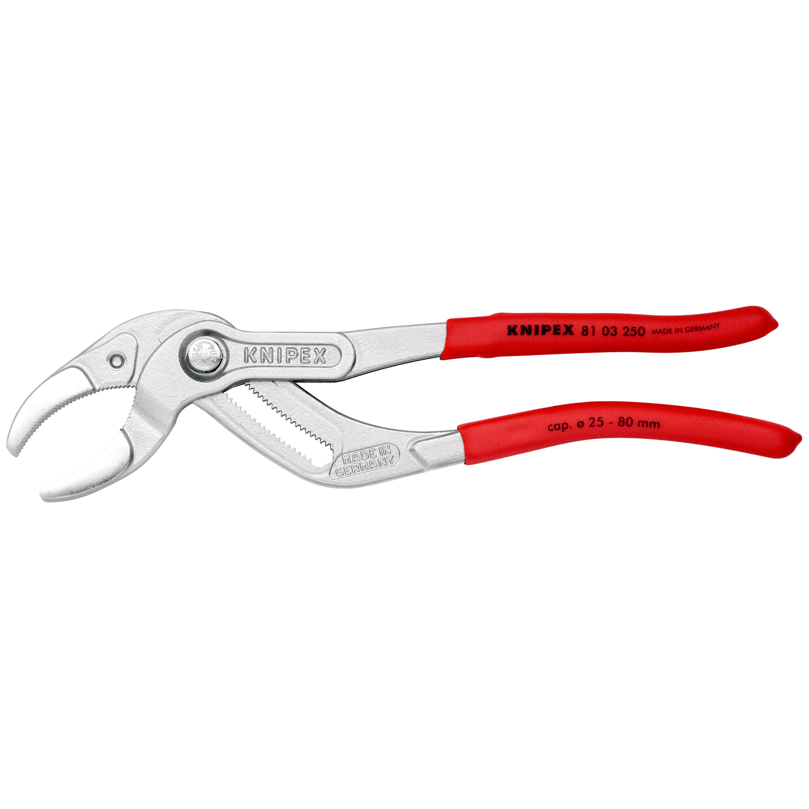 Pince pour siphons et connecteurs 250mm - Gainage PVC - Chromée KNIPEX - 8103250