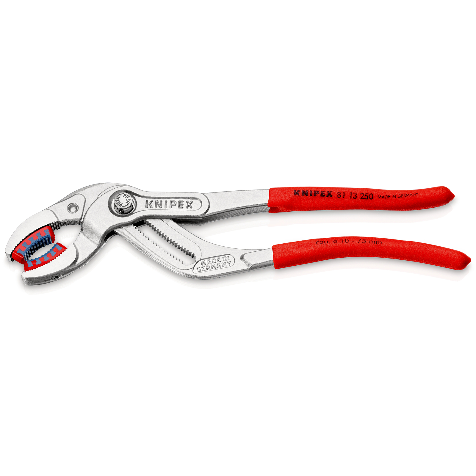 Pince pour siphons et connecteurs à becs plastique 250mm - PVC - Chromée - SC KNIPEX - 8113250SB