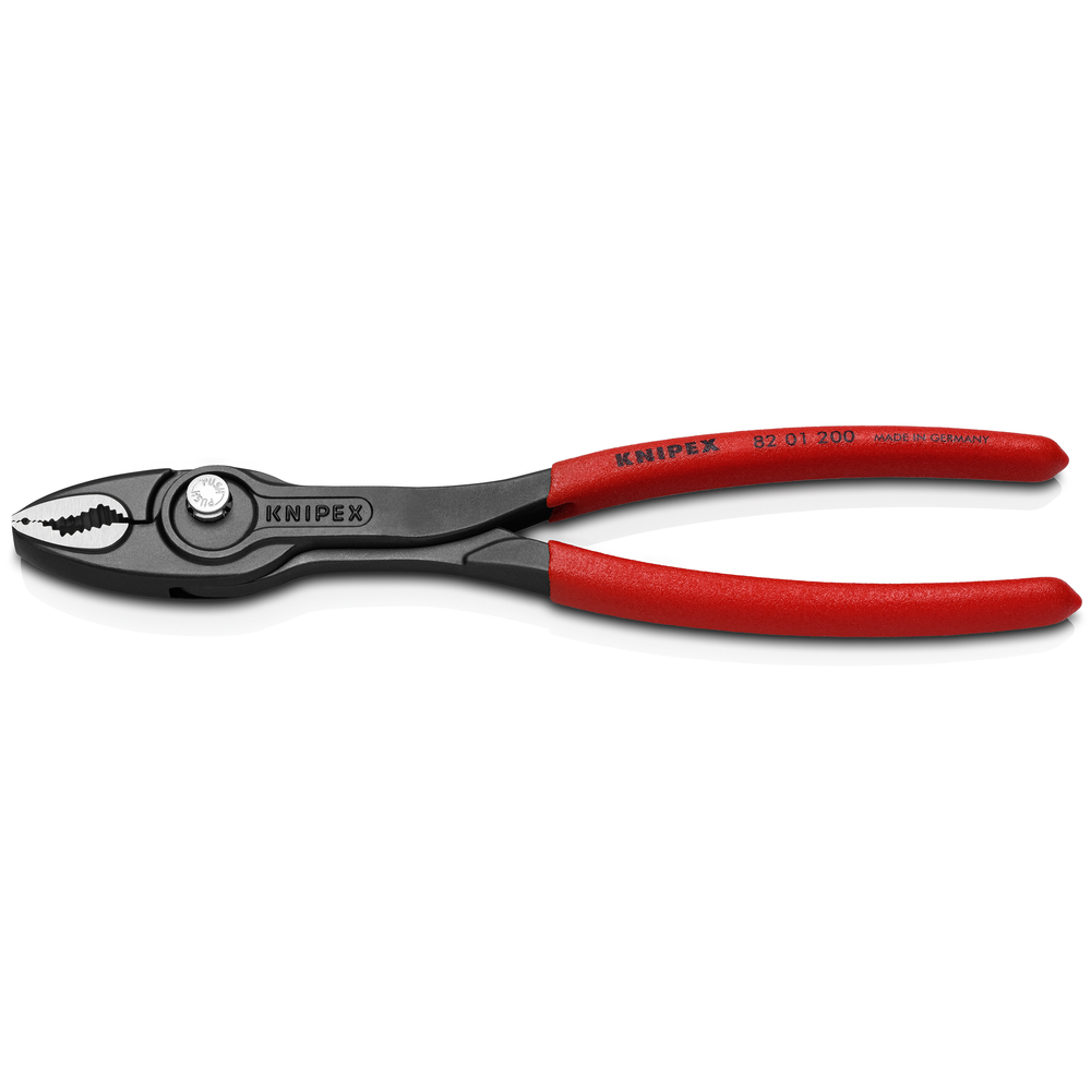 Pince multiprise frontale et latérale Twingrip 200mm - Gainage PVC - Tête polie - Sur carte - KNIPEX - 8201200SB