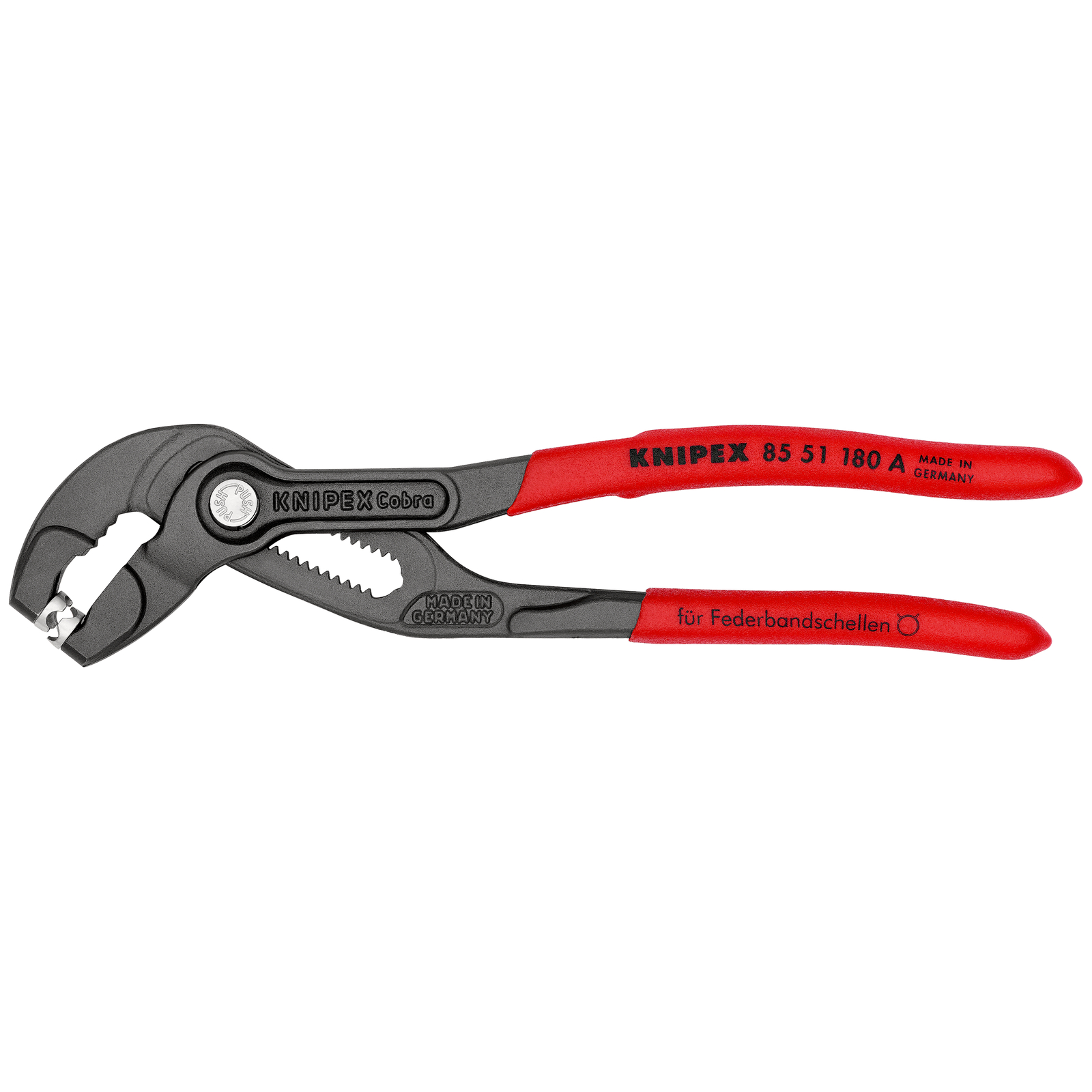 Pince à colliers autoserrants 180mm - Gainage PVC antidérapant - Ouverture 50mm KNIPEX - 8551180A