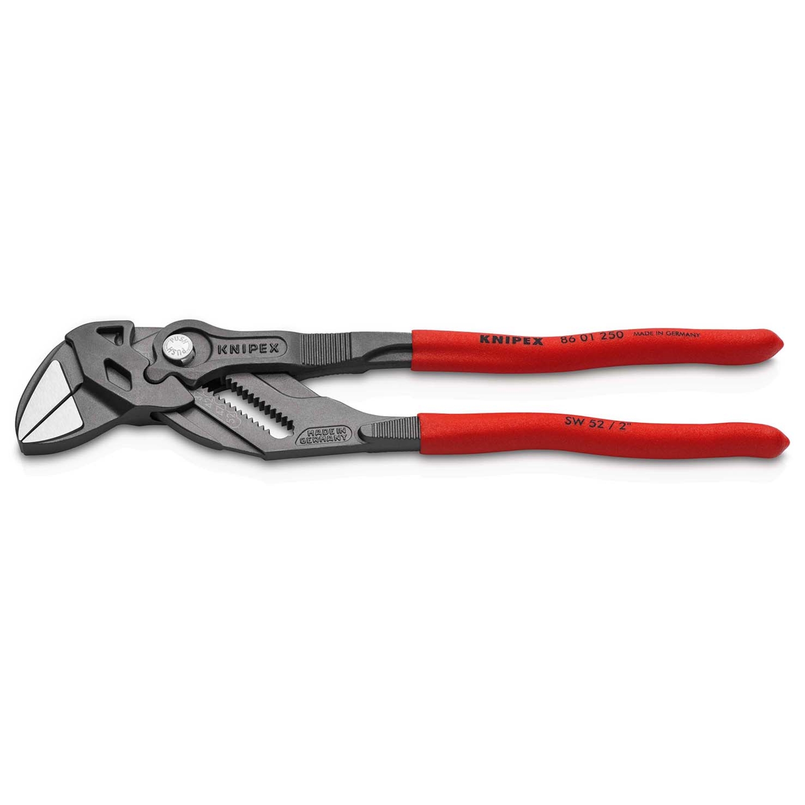 Pince-clé noire tête polie 250mm - Gainage PVC - Capacité 52mm 2 KNIPEX - 8601250