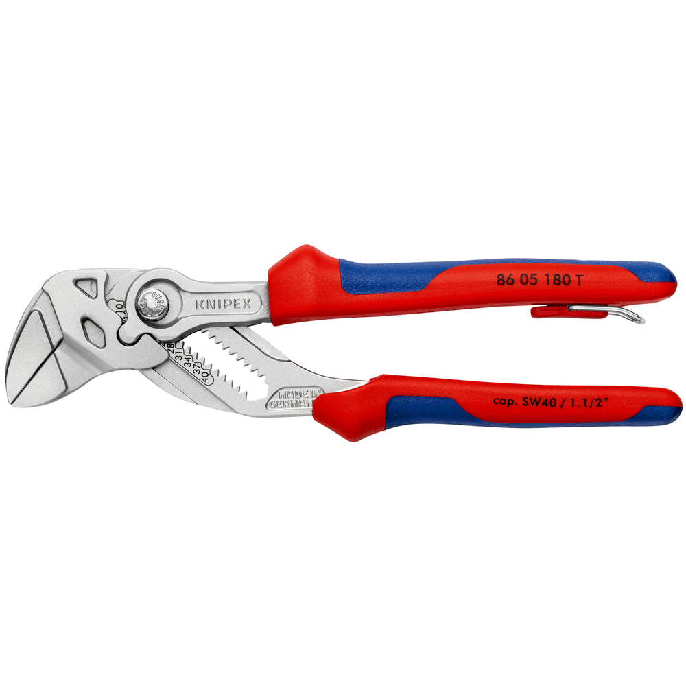 Pince cle 180mm chrome bimat antichute KNIPEX - 86 05 180 T