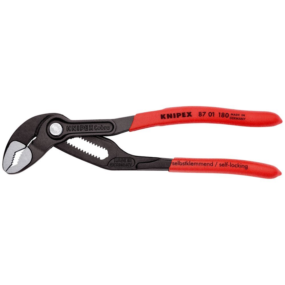 Pince multiprise de pointe Cobra - ouverture 36 mm, longueur 180mm - sur carte, sous blister - KNIPEX - 87 01 180 SB