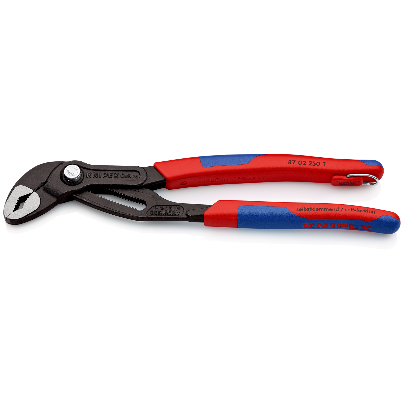 Pince multiprise Cobra 250mm - Bi-matière Antichute Ouverture 46mm 25 positions KNIPEX - 8702250T