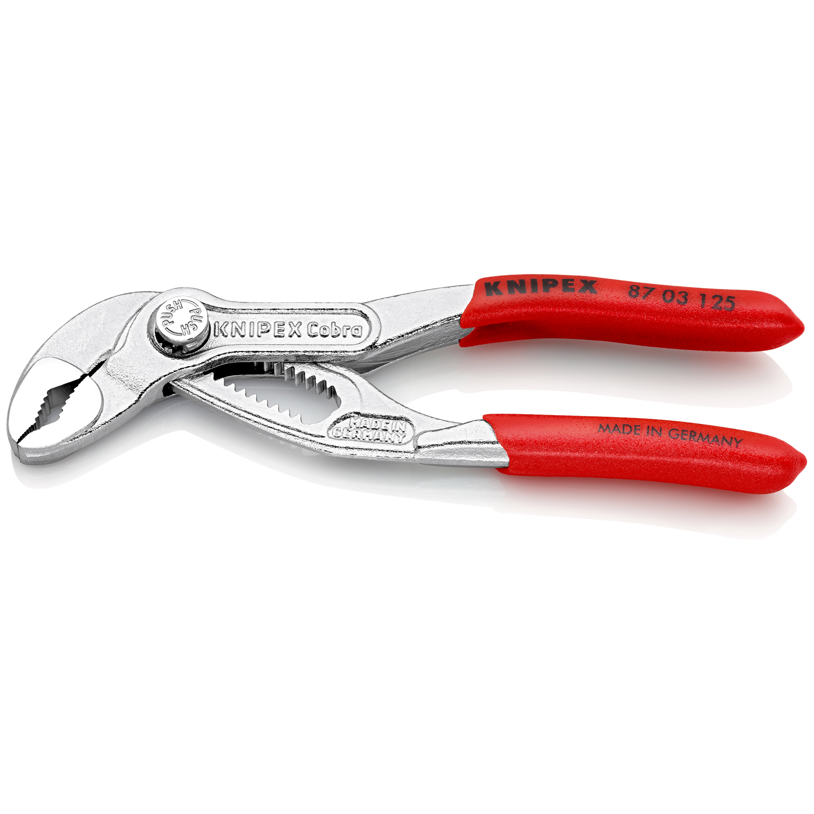 Pince multiprise Cobra 125mm - PVC - Chromée - Ouverture 27mm - 13 positions KNIPEX - 8703125