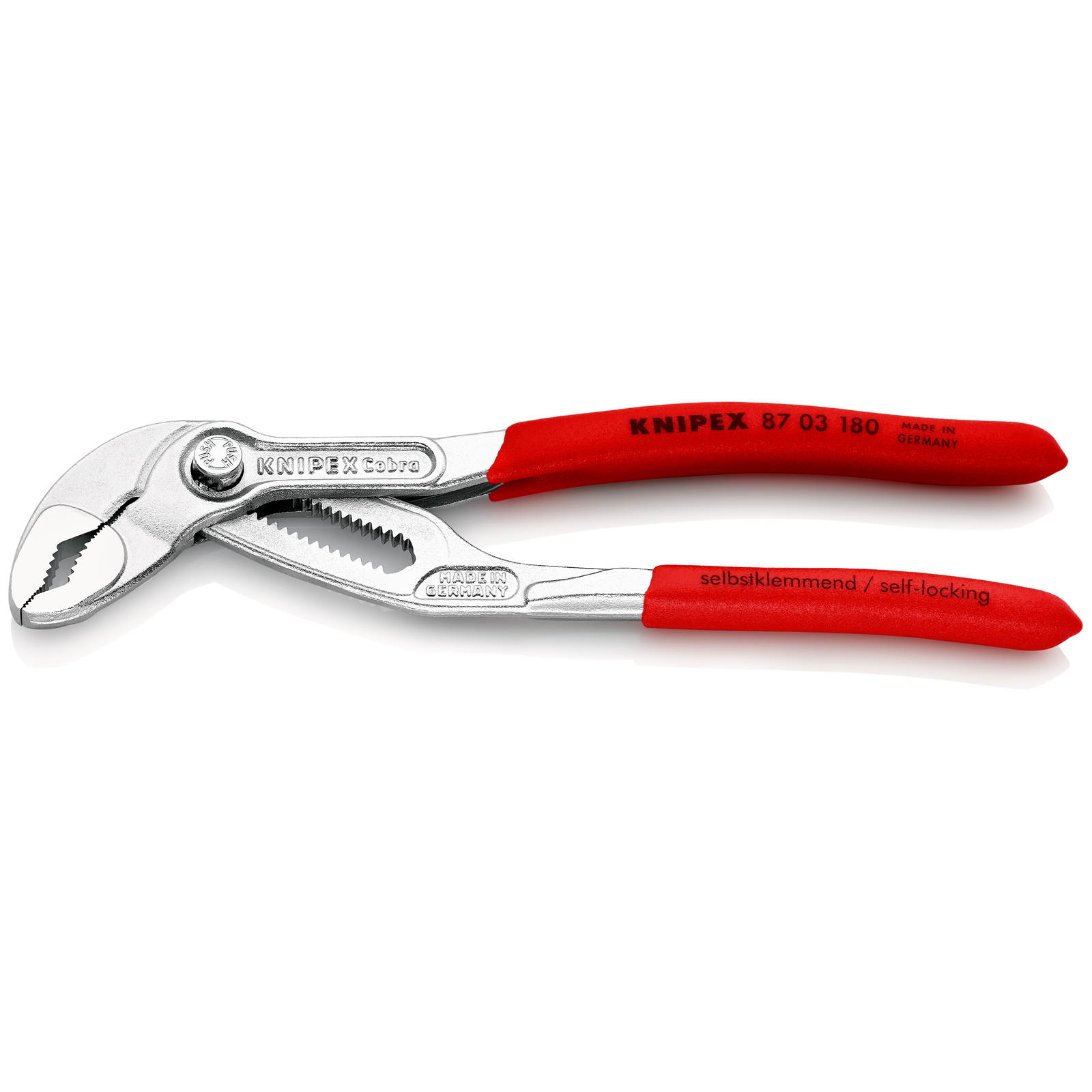 Pince multiprise Cobra 180mm - PVC - Chromée - Ouverture 36mm - 18 positions KNIPEX - 8703180