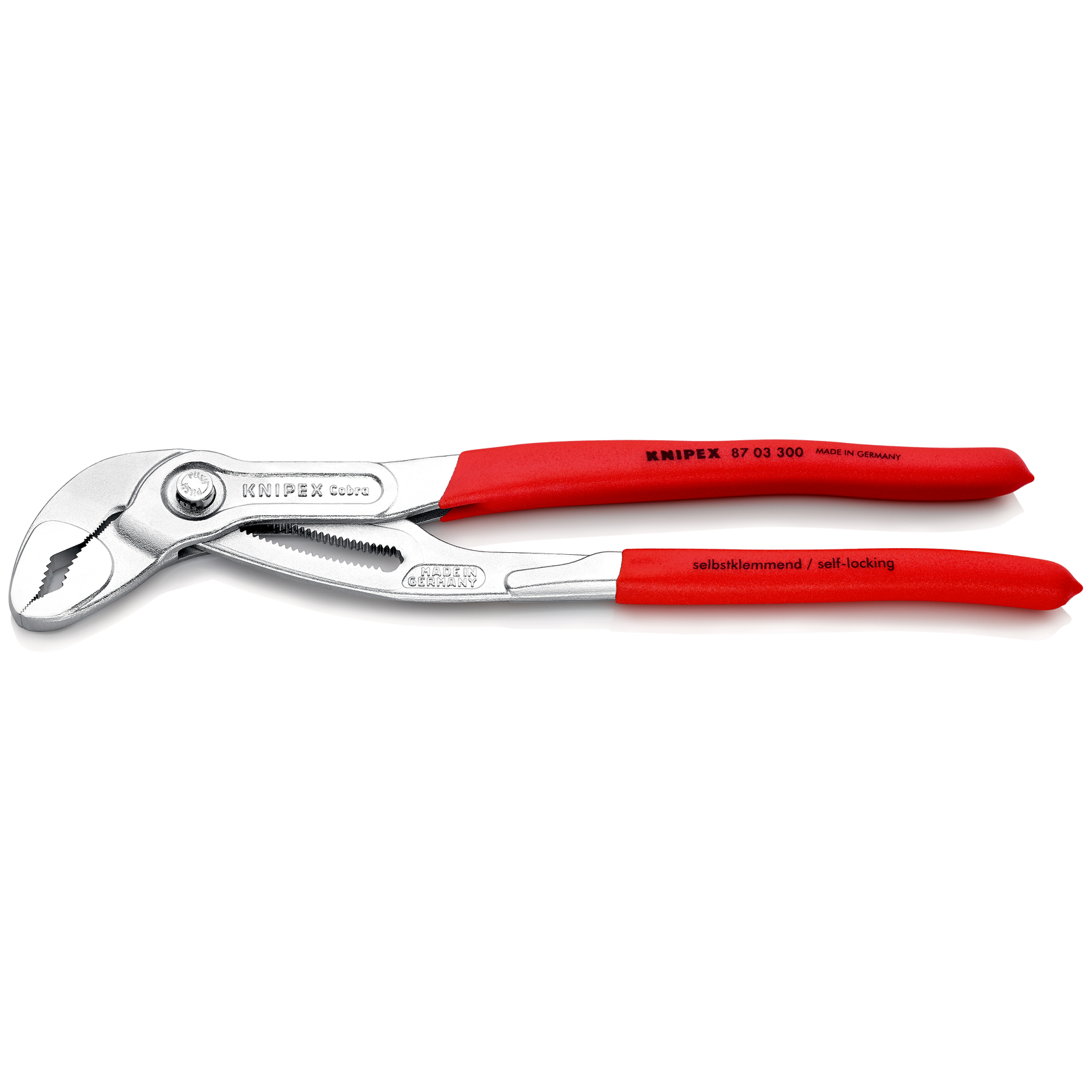 Pince multiprise Cobra 300mm - PVC - Chromée - Ouverture 60mm - 30 positions KNIPEX - 8703300