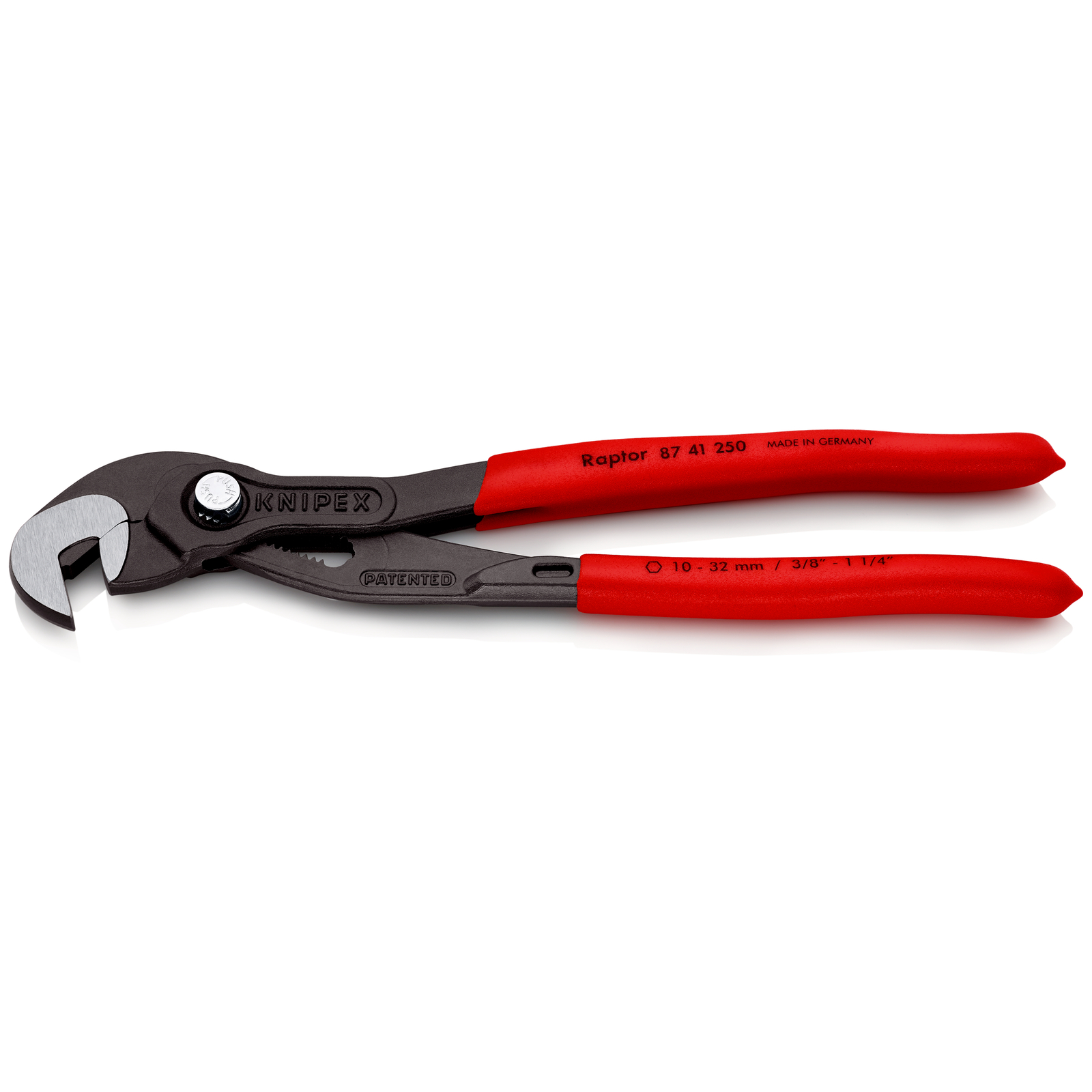 Clé ajustable - 250mm - Gainage PVC - Ouverture 10 à 32mm - 15 positions KNIPEX - 8741250