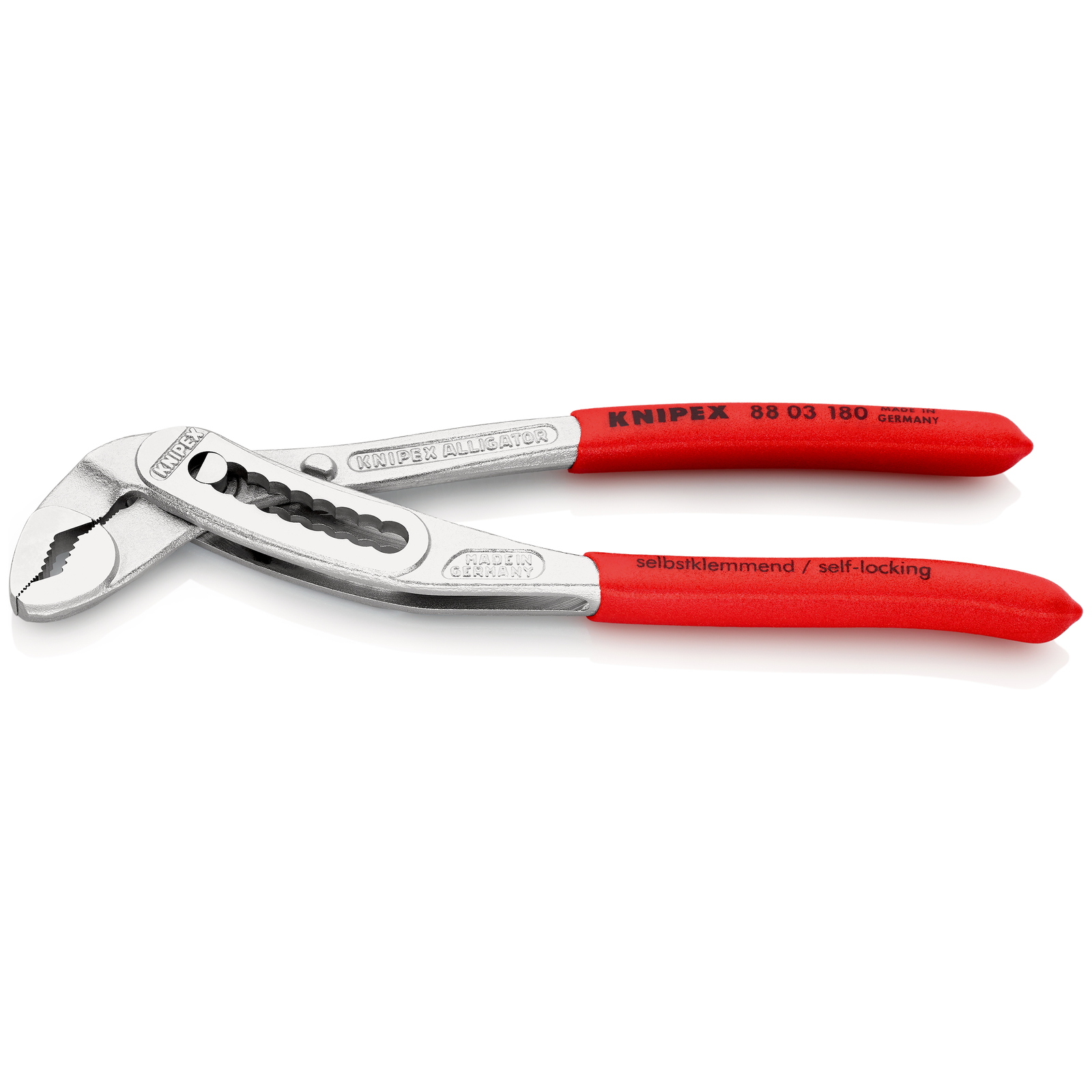 Pince multiprise Alligator 180mm - PVC - Chromée - Ouverture 36mm - 9 positions KNIPEX - 8803180