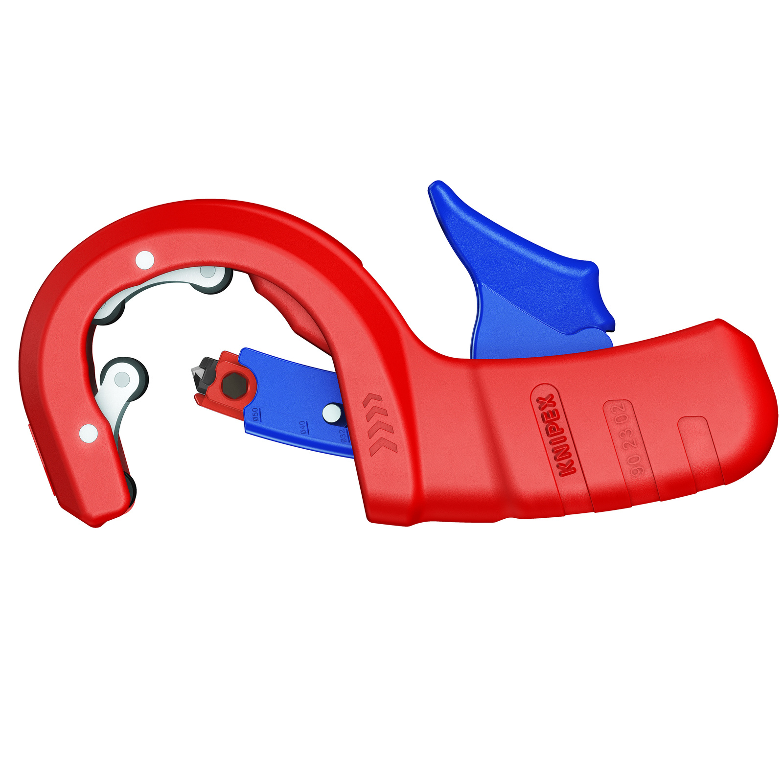 Coupe-tubes DPT50 - 200mm - pour tubes PVC Ø 32/40/50mm - Coupe et chanfreine KNIPEX - 902302BK