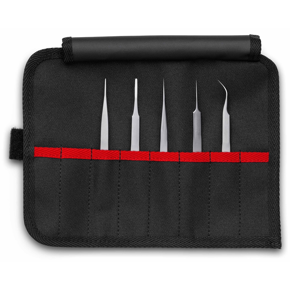 Lot de 5 pinces brucelles en trousse tissu KNIPEX - 920002