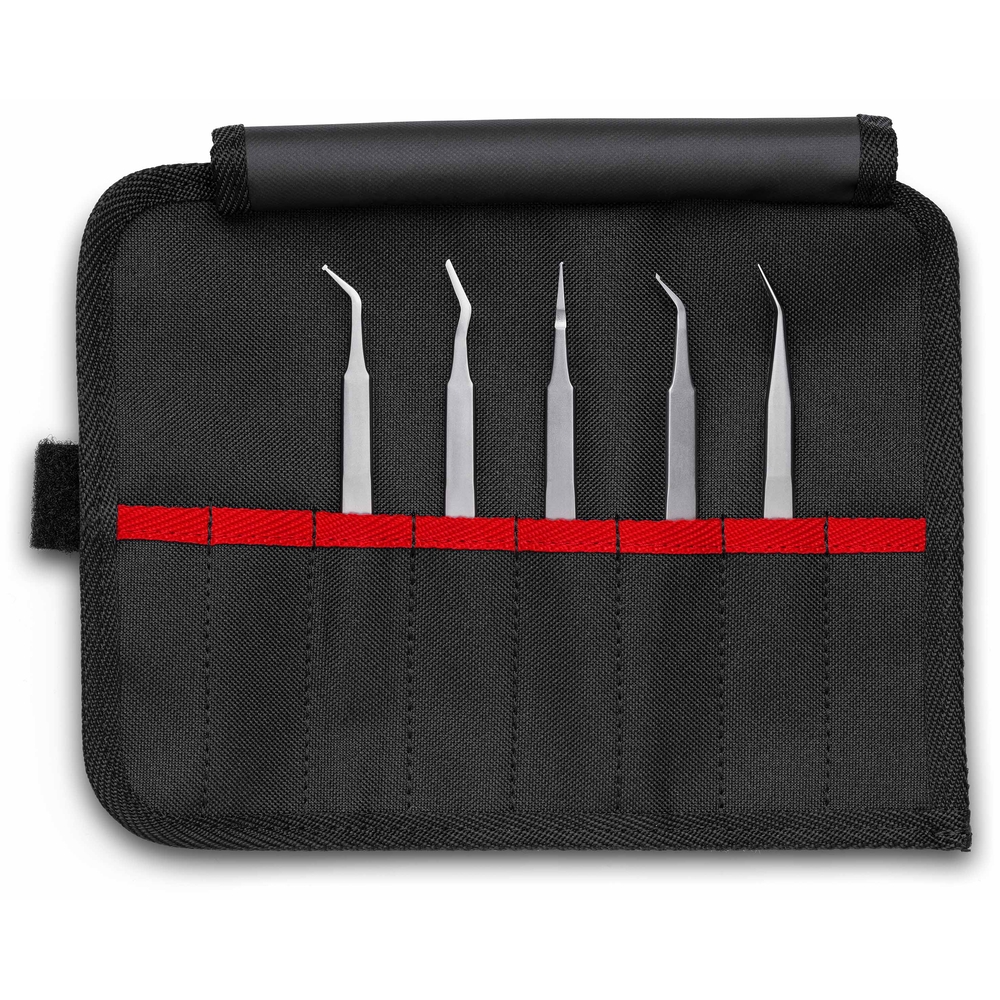Lot de 5 pinces brucelles SMD en trousse tissu KNIPEX - 920003