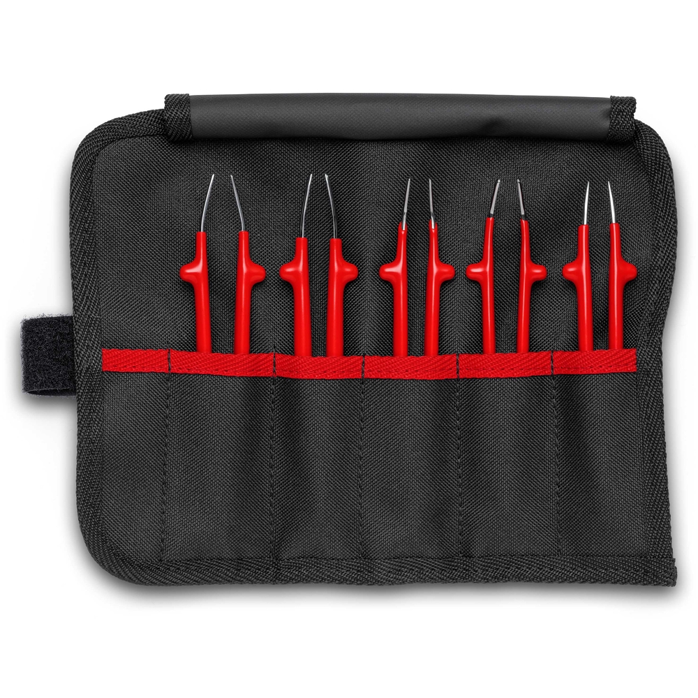 Lot de 5 pinces brucelles isolées 1000V en trousse tissu KNIPEX - 920004