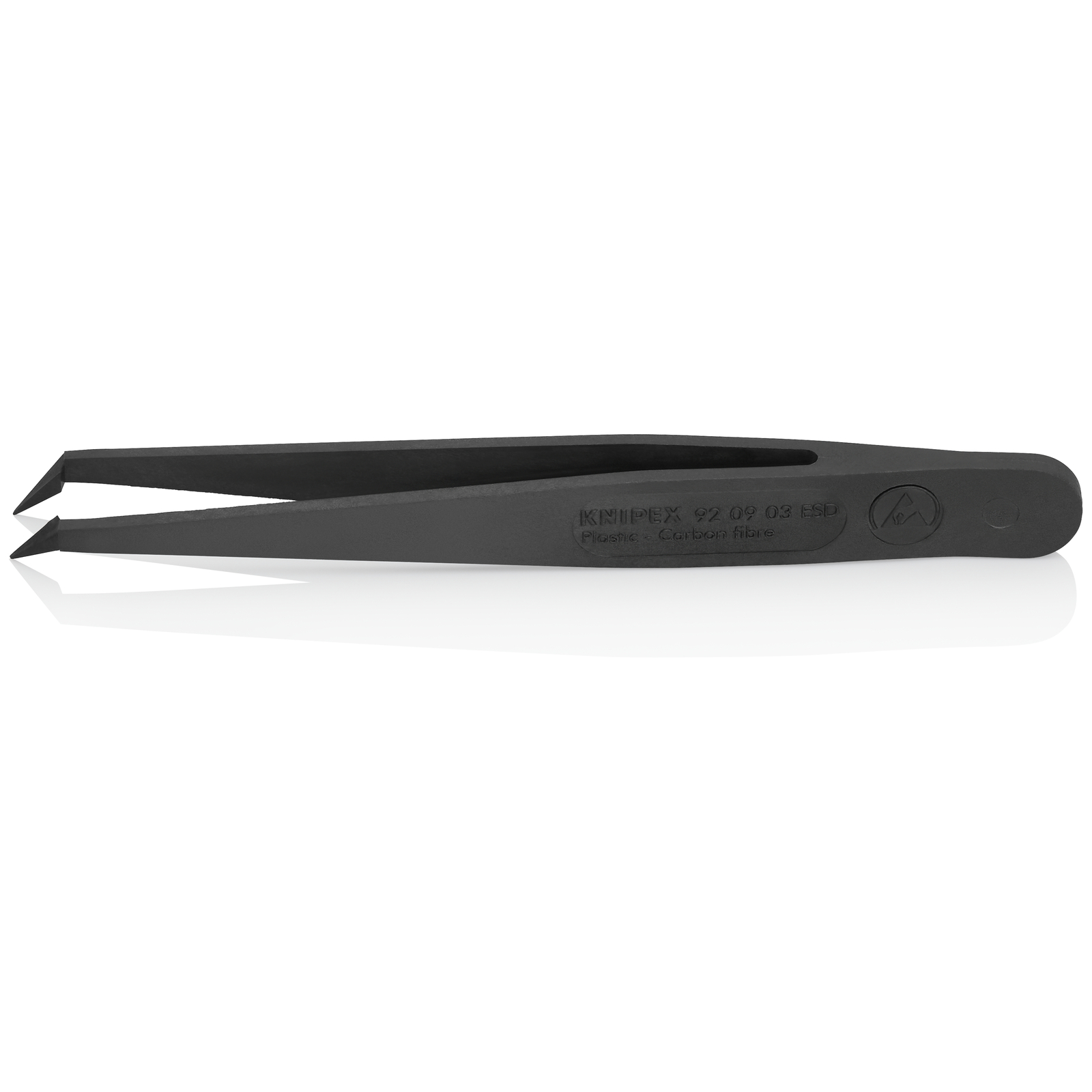 Pince brucelle en plastique 115mm ESD extrémités coudées KNIPEX - 920903ESD