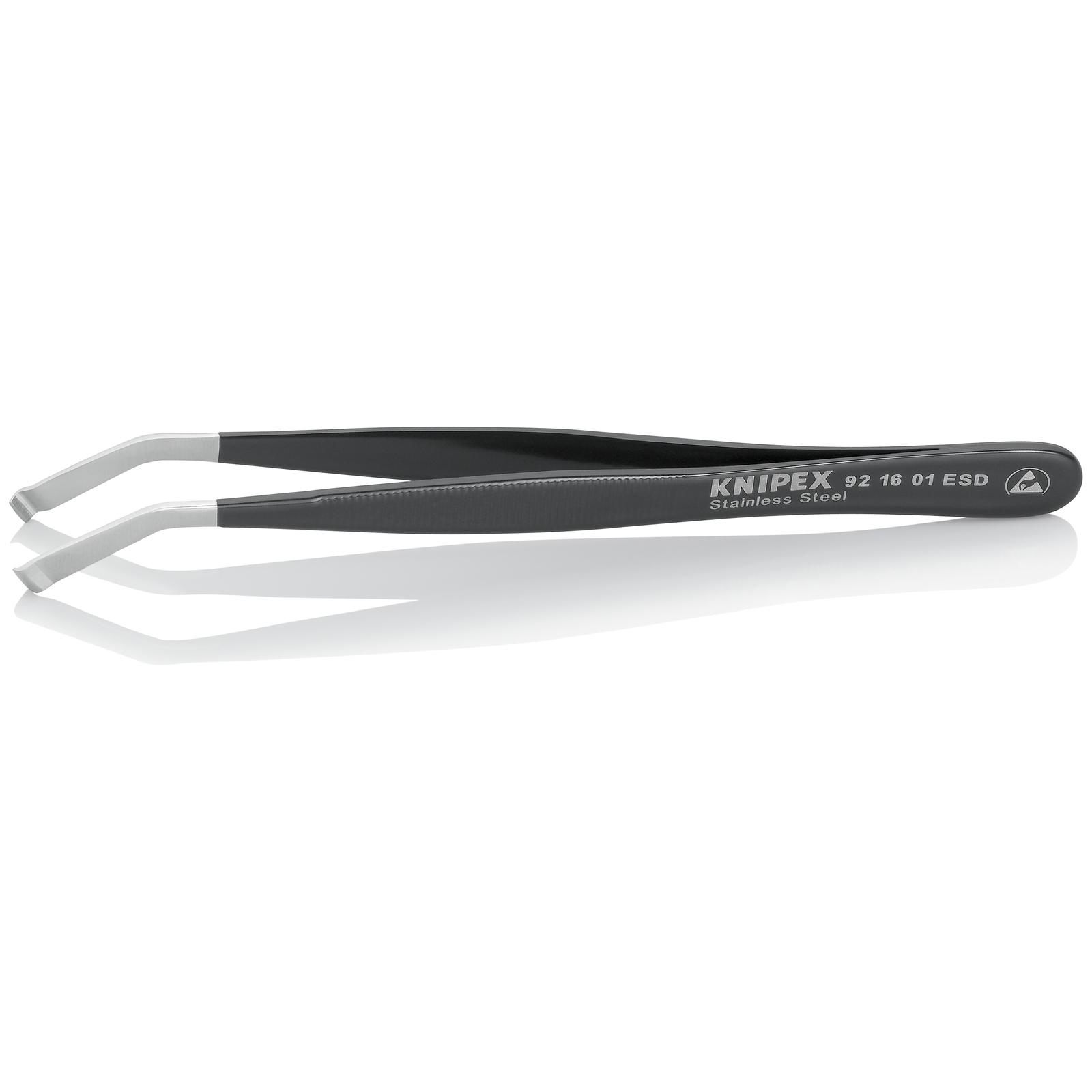 Pince brucelle inox de positionnement 120mm ESD coudée à 35° KNIPEX - 921601ESD