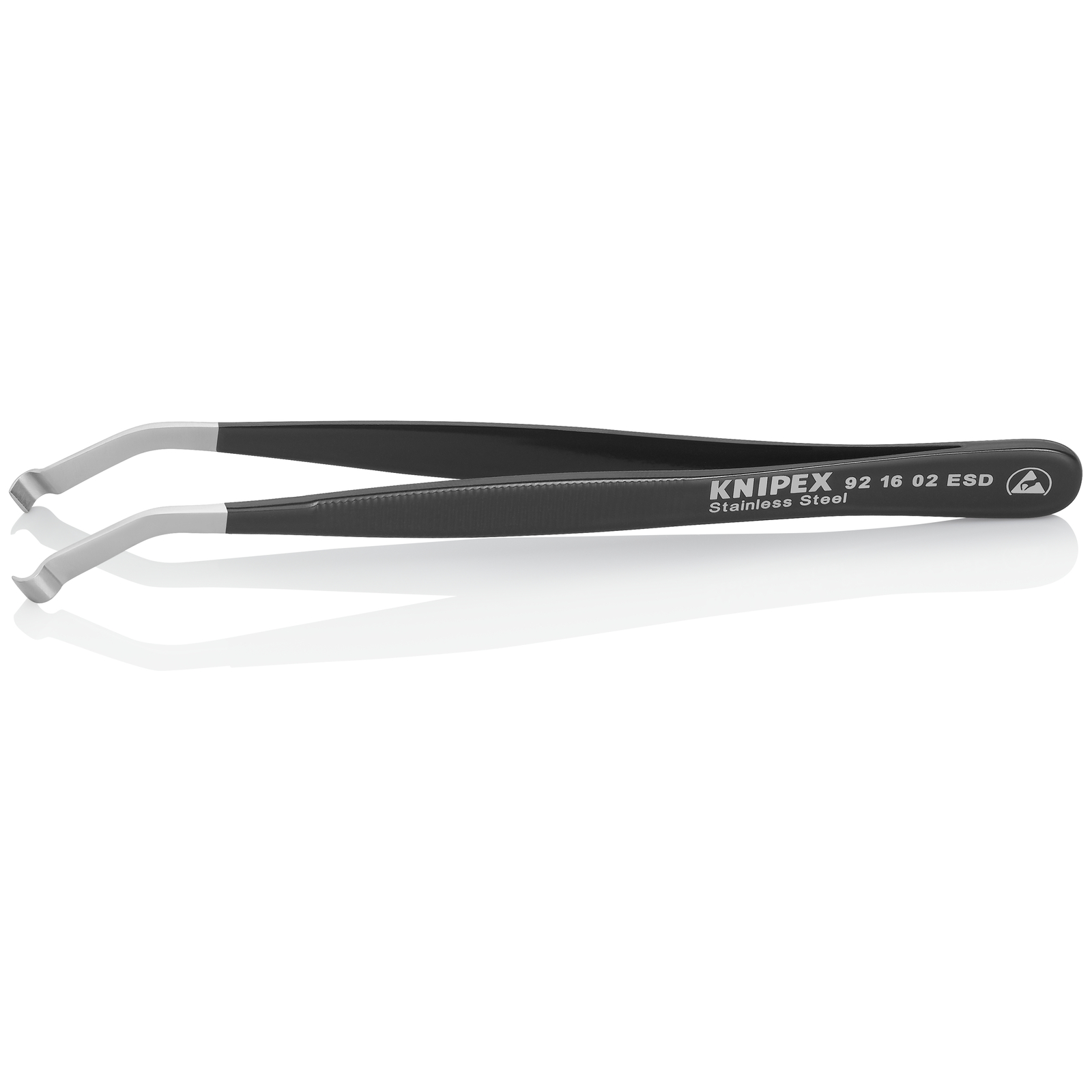 Pince brucelle inox de positionnement 120mm ESD coudée à 35° KNIPEX - 921602ESD