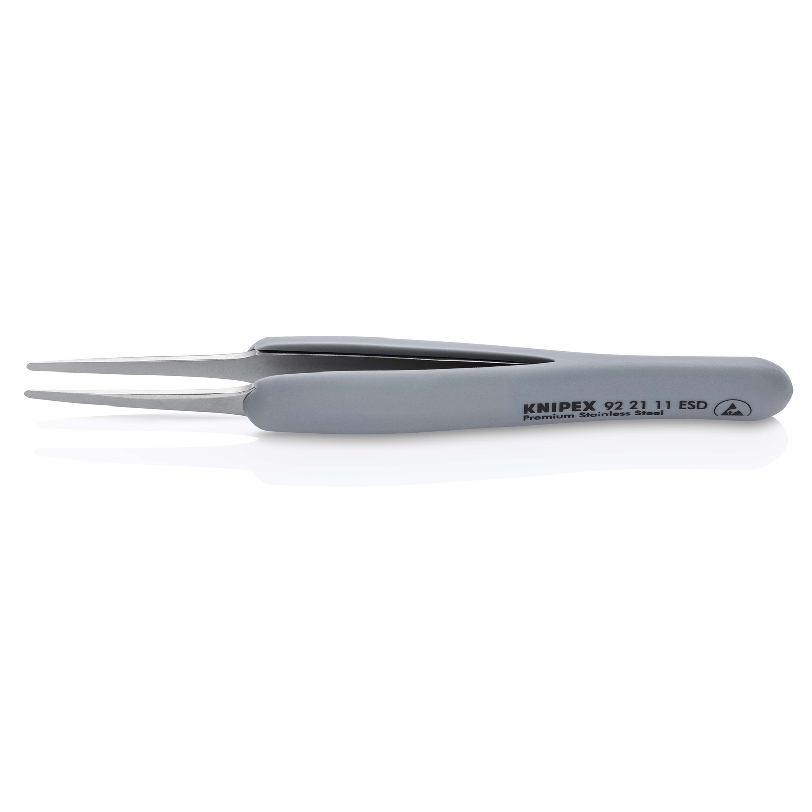 Brucelle de précision en Inox avec isolation plastique ESD - Pointes carrées KNIPEX - 922111ESD
