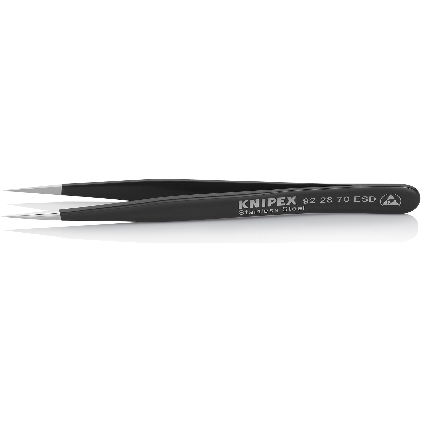 Brucelle de précision 110mm droite ESD Fine - Acier inox antimagnétique KNIPEX - 922870ESD