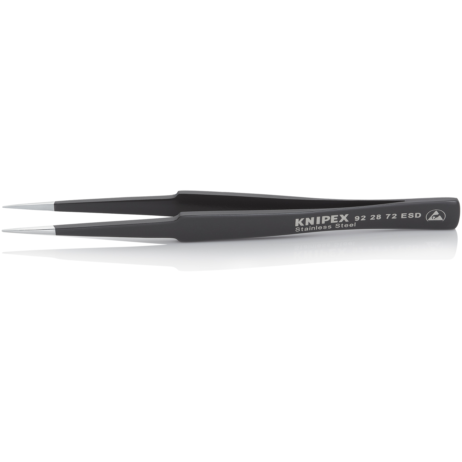 Brucelle de précision 135mm droite ESD Ultrafine - Acier inox antimagnétique KNIPEX - 922872ESD