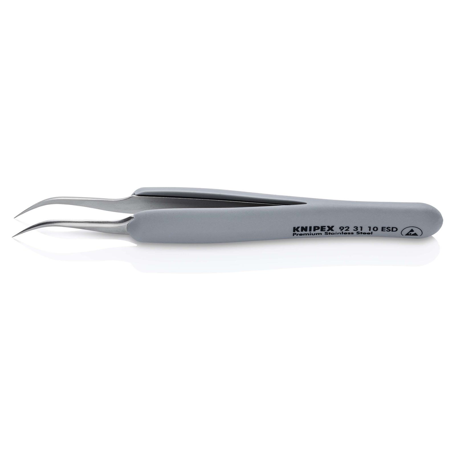 Brucelle de précision en Inox avec isolation plastique ESD - Pointes courbées KNIPEX - 923110ESD
