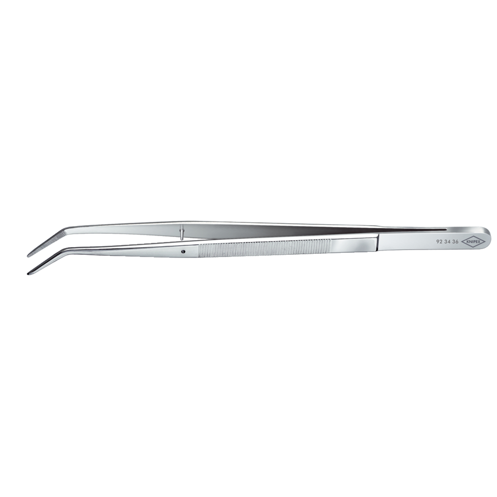 Brucelle de précision 155mm coudée 45° avec goujon - Pointue - Acier Chromé KNIPEX - 923436
