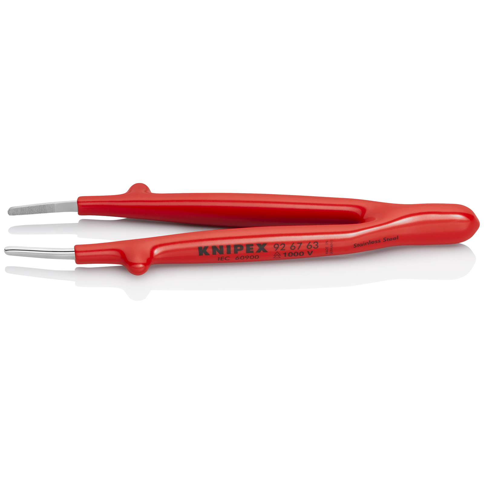 Brucelle de précision 145mm droite - Isolée 1000V - Pointes rondes - Chromée KNIPEX - 926763