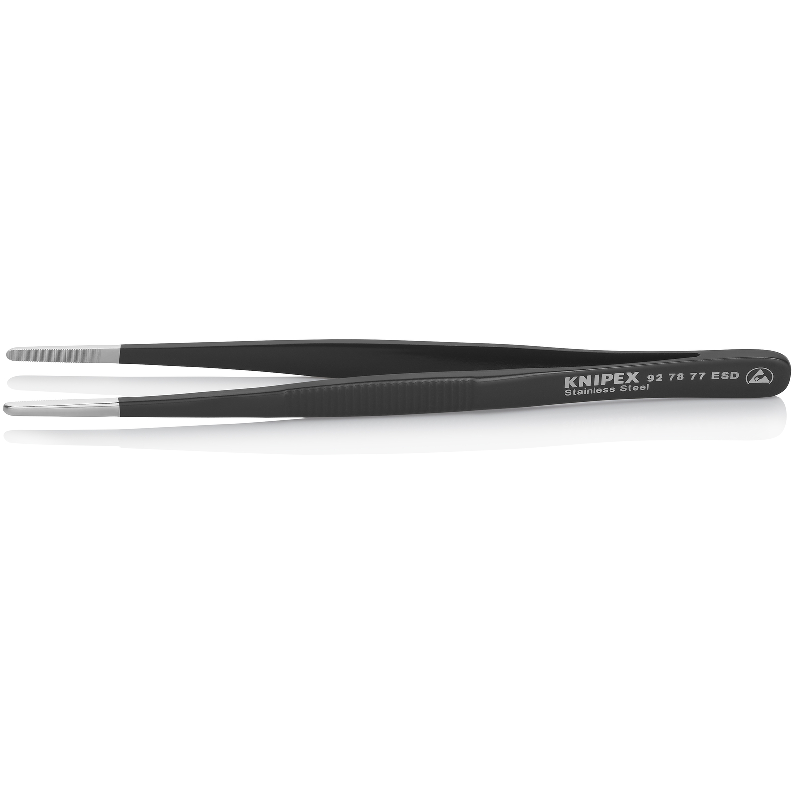 Brucelle de précision 145mm droite ESD Pointes rondes Acier Inox antimagnétique KNIPEX - 927877ESD