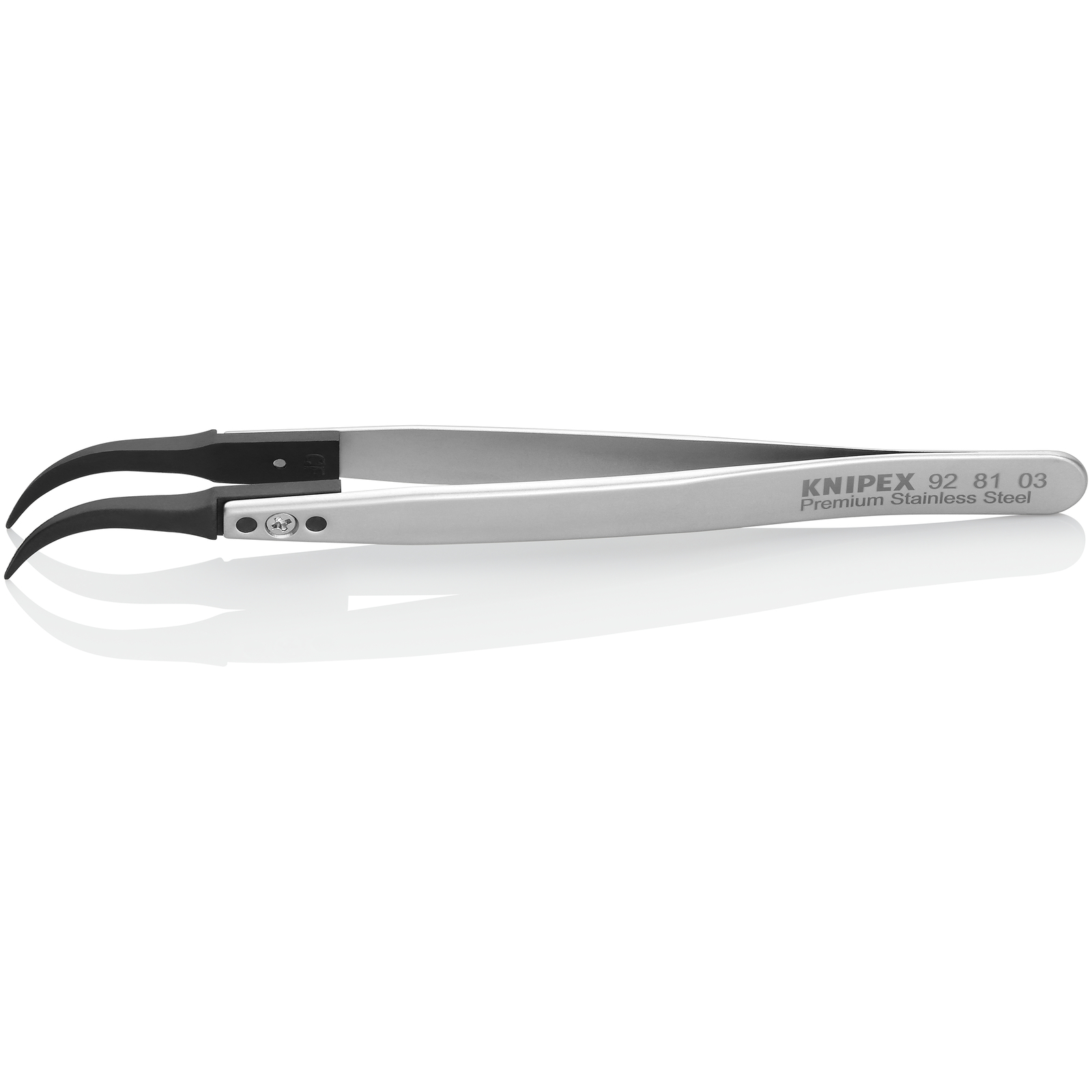 Pince brucelle inox à pointes remplaçables 130mm coudée à 60° KNIPEX - 928103