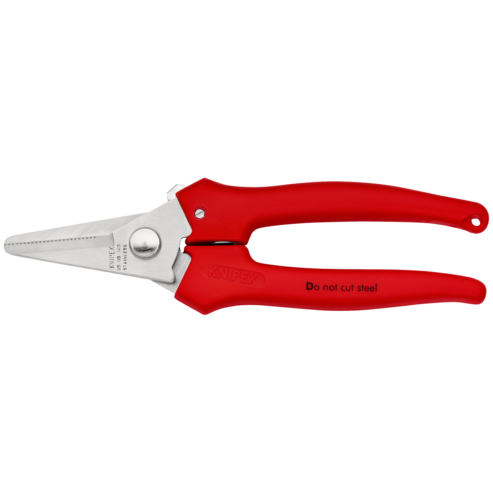 Ciseaux universels coupe-tout 140mm droits - Poignées PVC - Acier inox KNIPEX - 9505140